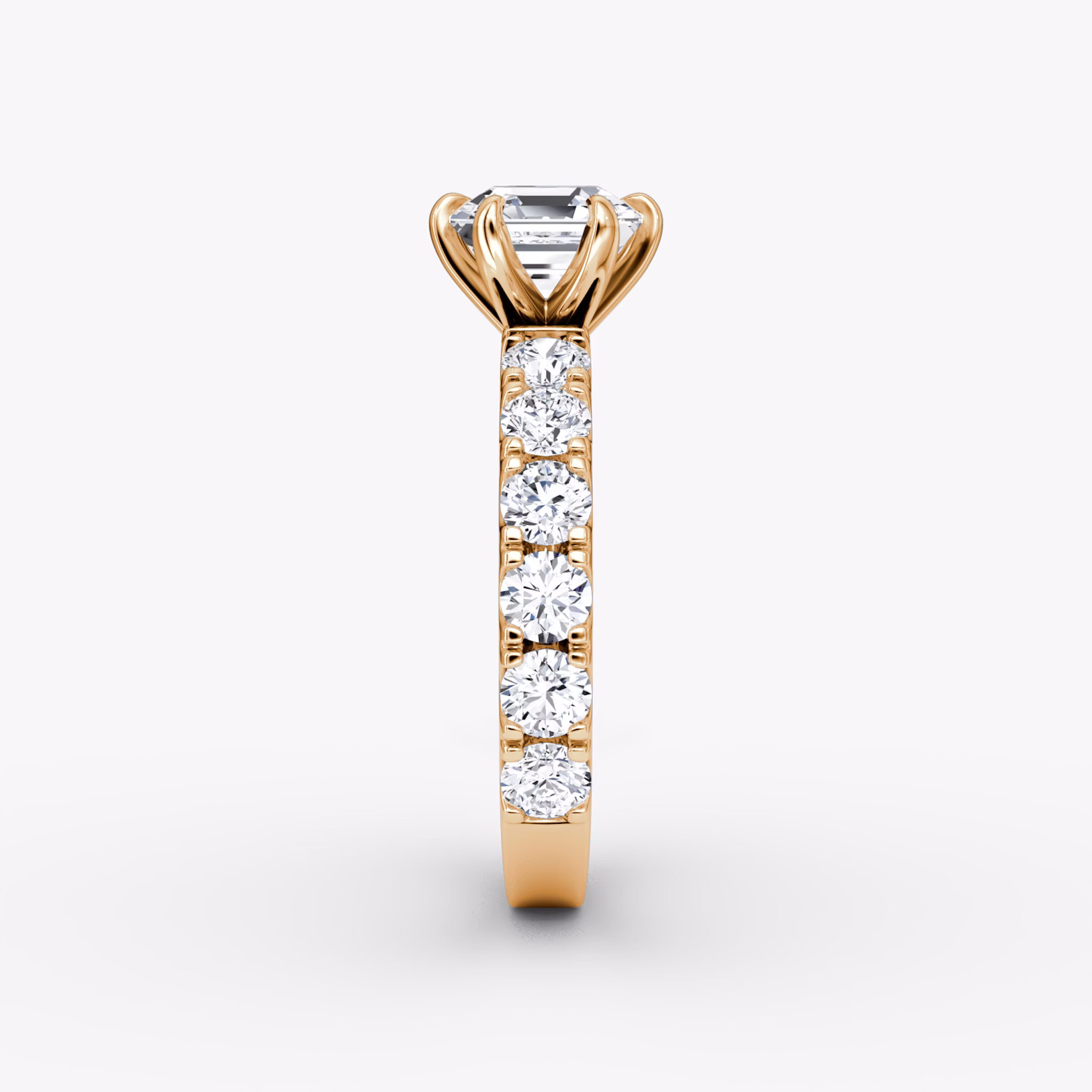 The Amour Eternity | Asscher | 14k | Rose Gold | bandAccent: Plain | diamondOrientation: vertical | caratWeight: other