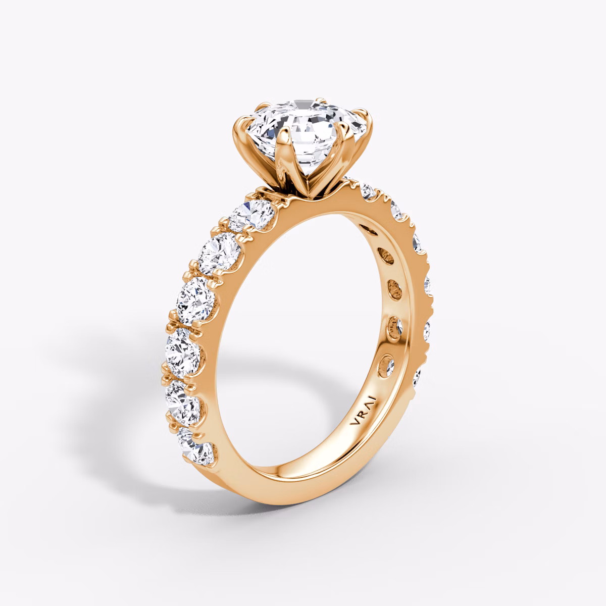 The Amour Eternity | Asscher | 14k | Rose Gold | bandAccent: Plain | diamondOrientation: vertical | caratWeight: other