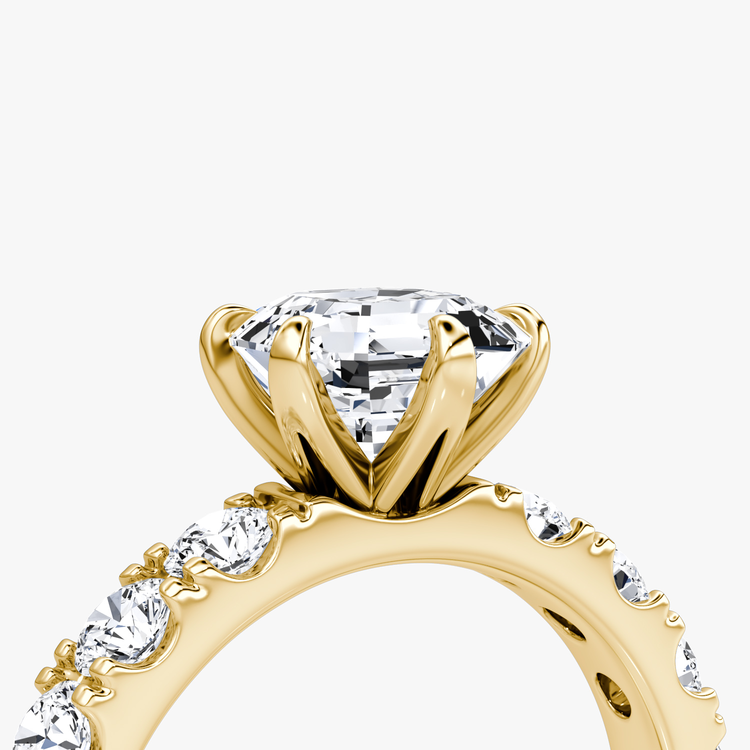 The Amour Eternity | Asscher | 18k | Yellow Gold | bandAccent: Plain | diamondOrientation: vertical | caratWeight: other