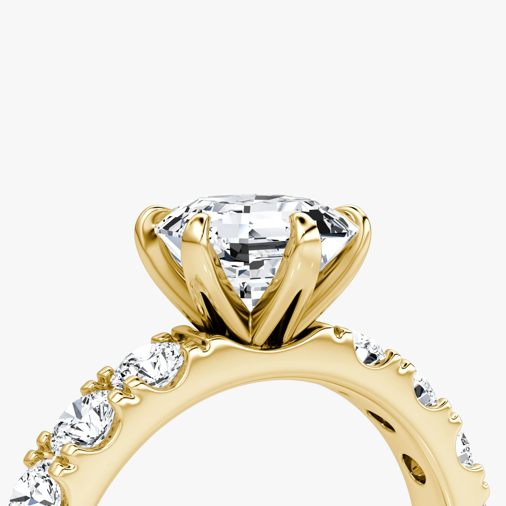 The Amour Eternity | Asscher | 18k | Yellow Gold | bandAccent: Plain | diamondOrientation: vertical | caratWeight: other