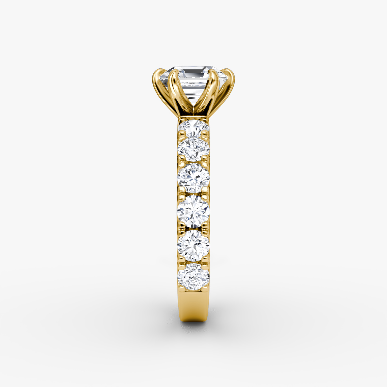 The Amour Eternity | Asscher | 18k | Yellow Gold | bandAccent: Plain | diamondOrientation: vertical | caratWeight: other