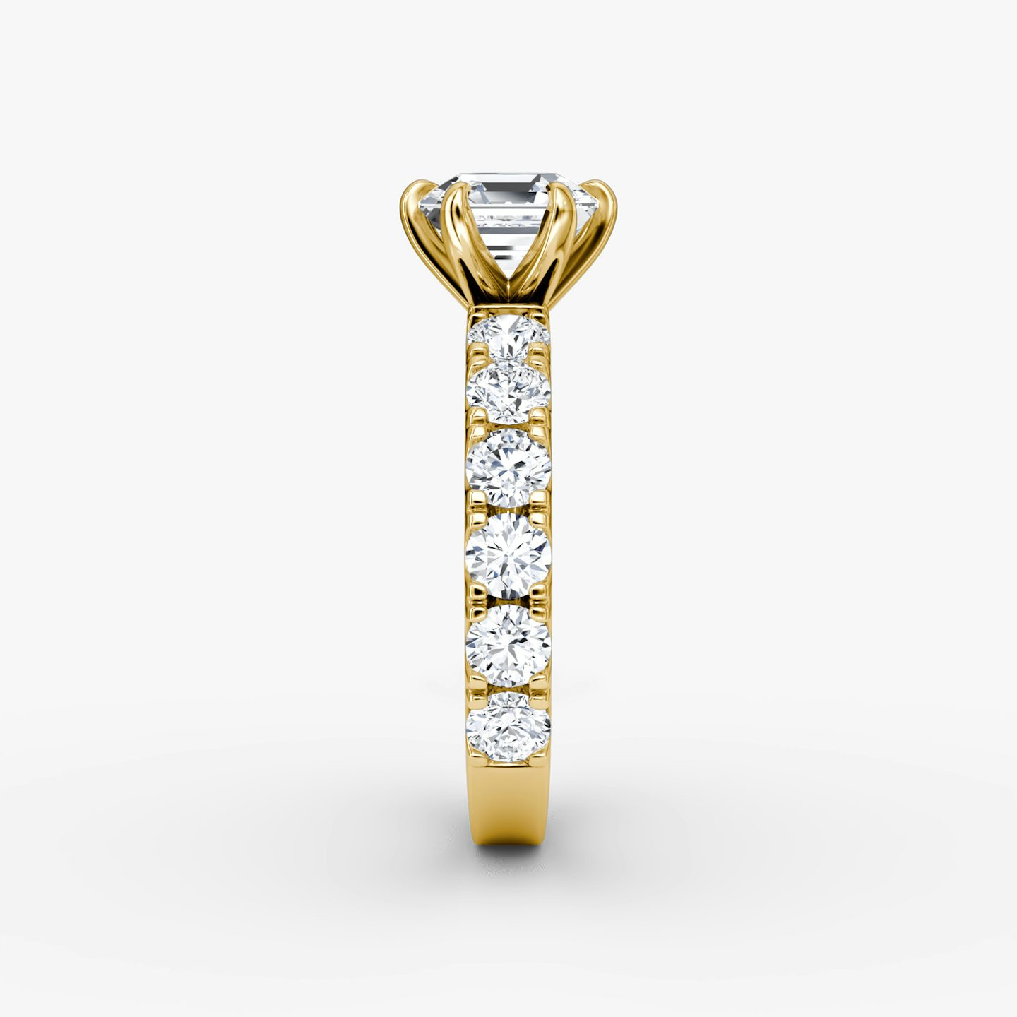 The Amour Eternity | Asscher | 18k | Yellow Gold | bandAccent: Plain | diamondOrientation: vertical | caratWeight: other
