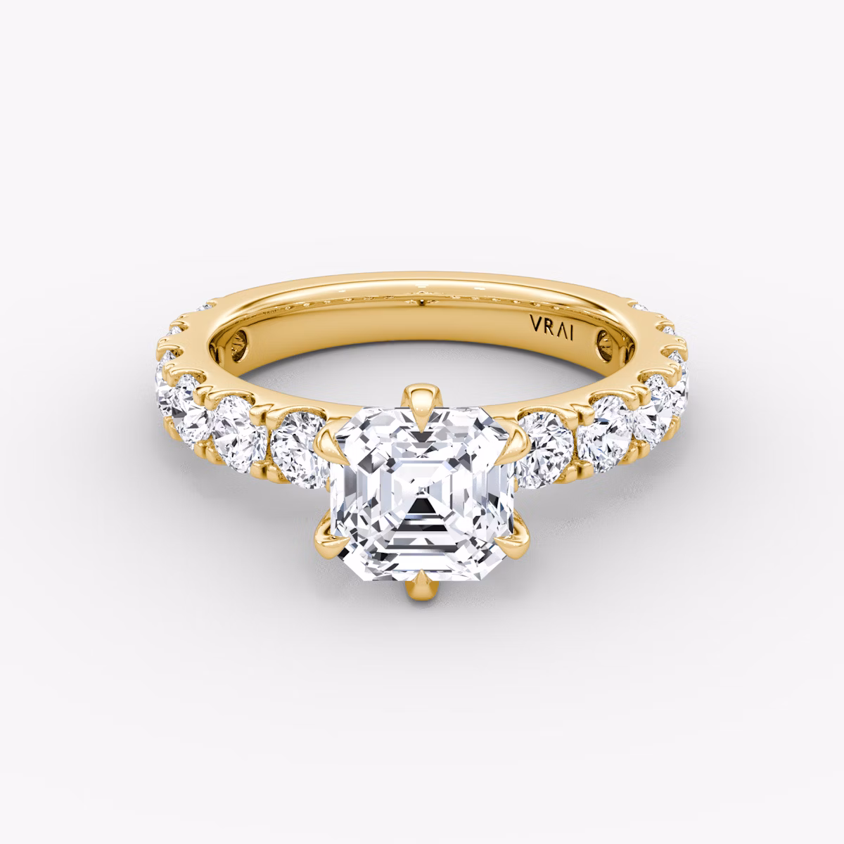 The Amour Eternity | Asscher | 18k | Yellow Gold | bandAccent: Plain | diamondOrientation: vertical | caratWeight: other