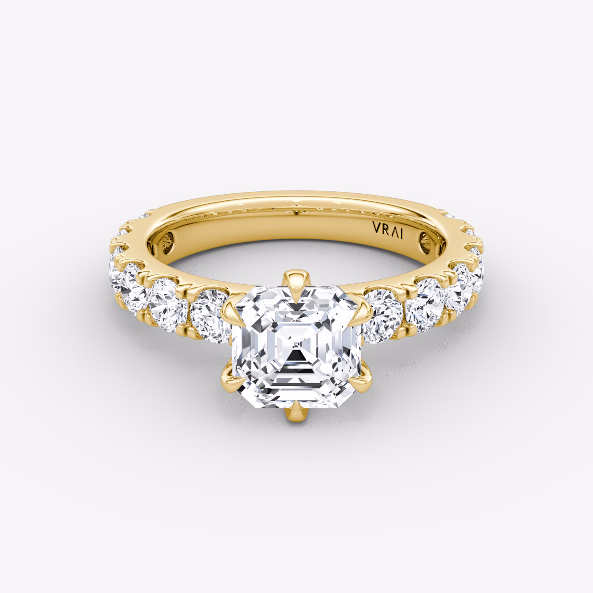 The Amour Eternity | Asscher | 18k | Yellow Gold | bandAccent: Plain | diamondOrientation: vertical | caratWeight: other