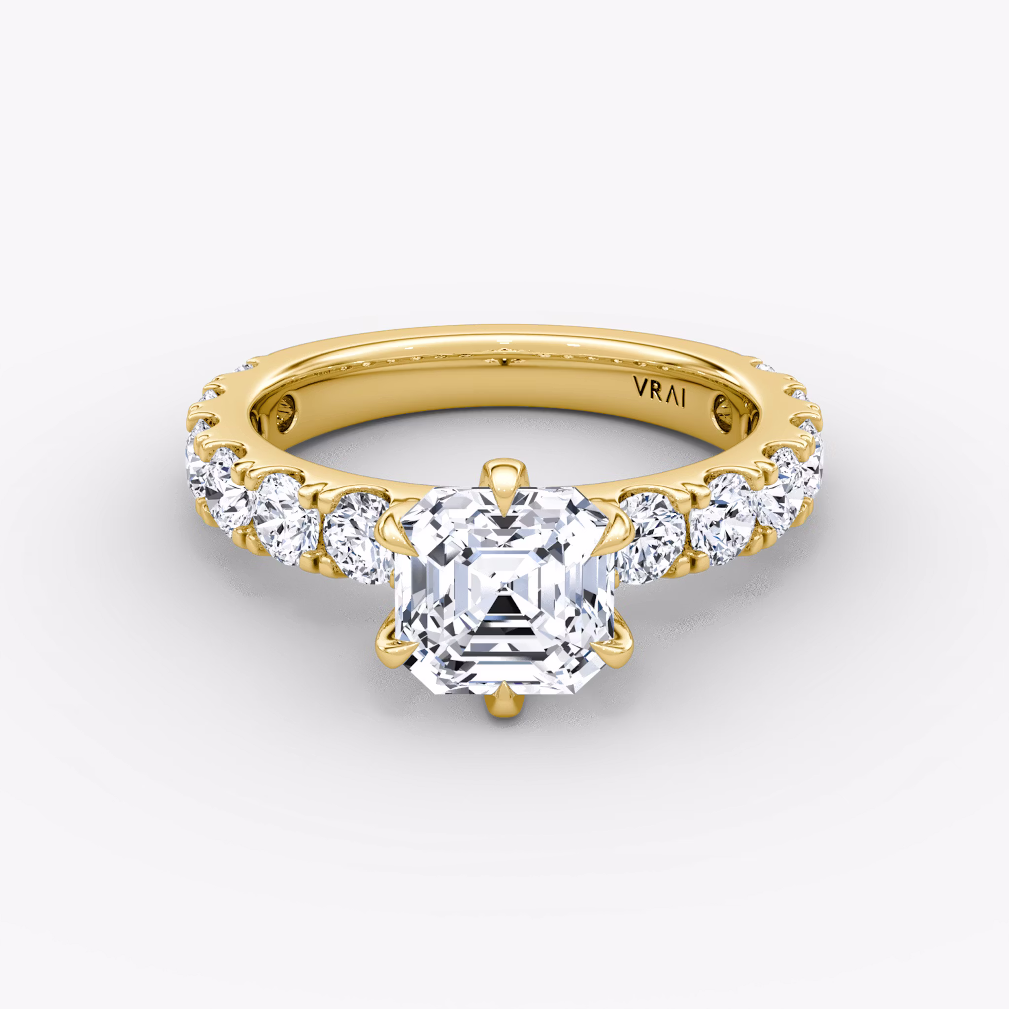 The Amour Eternity Asscher | Yellow Gold