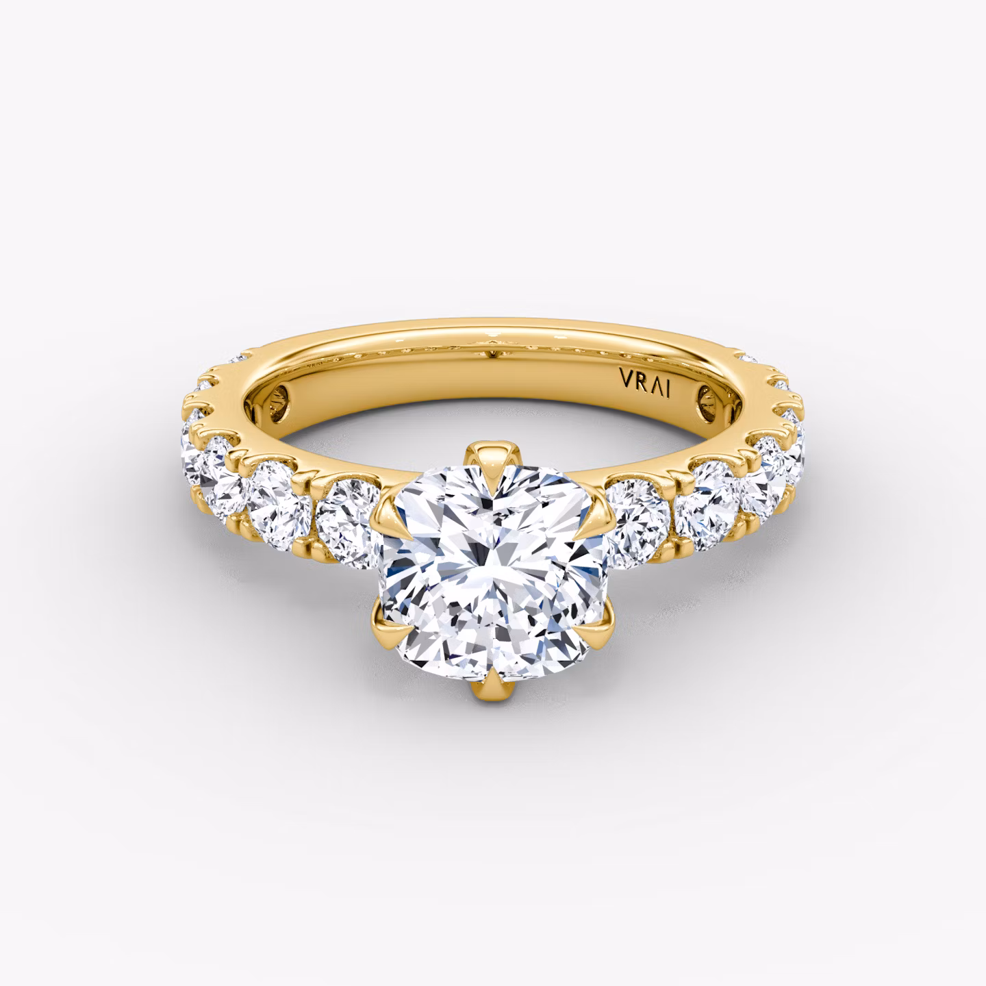 The Amour Eternity Cushion | Yellow Gold
