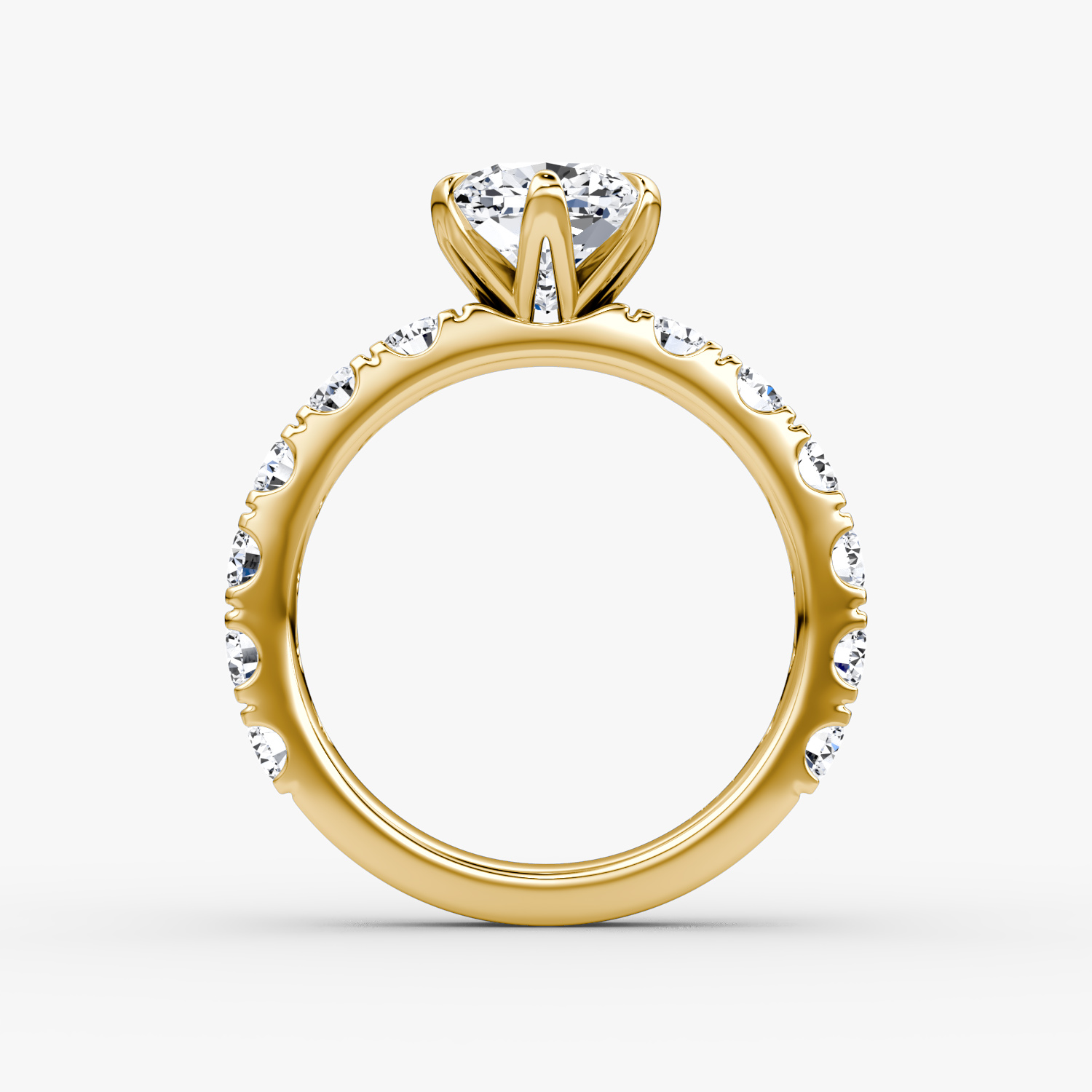 The Amour Eternity | Cushion | 18k | Yellow Gold | bandAccent: Plain | diamondOrientation: vertical | caratWeight: other