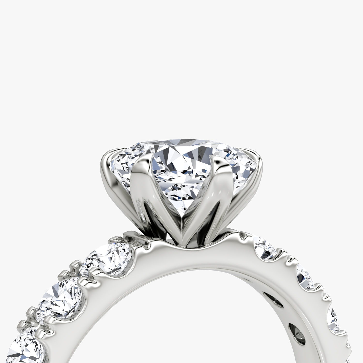 The Amour Eternity | Cushion | 18k | White Gold | bandAccent: Plain | diamondOrientation: vertical | caratWeight: other