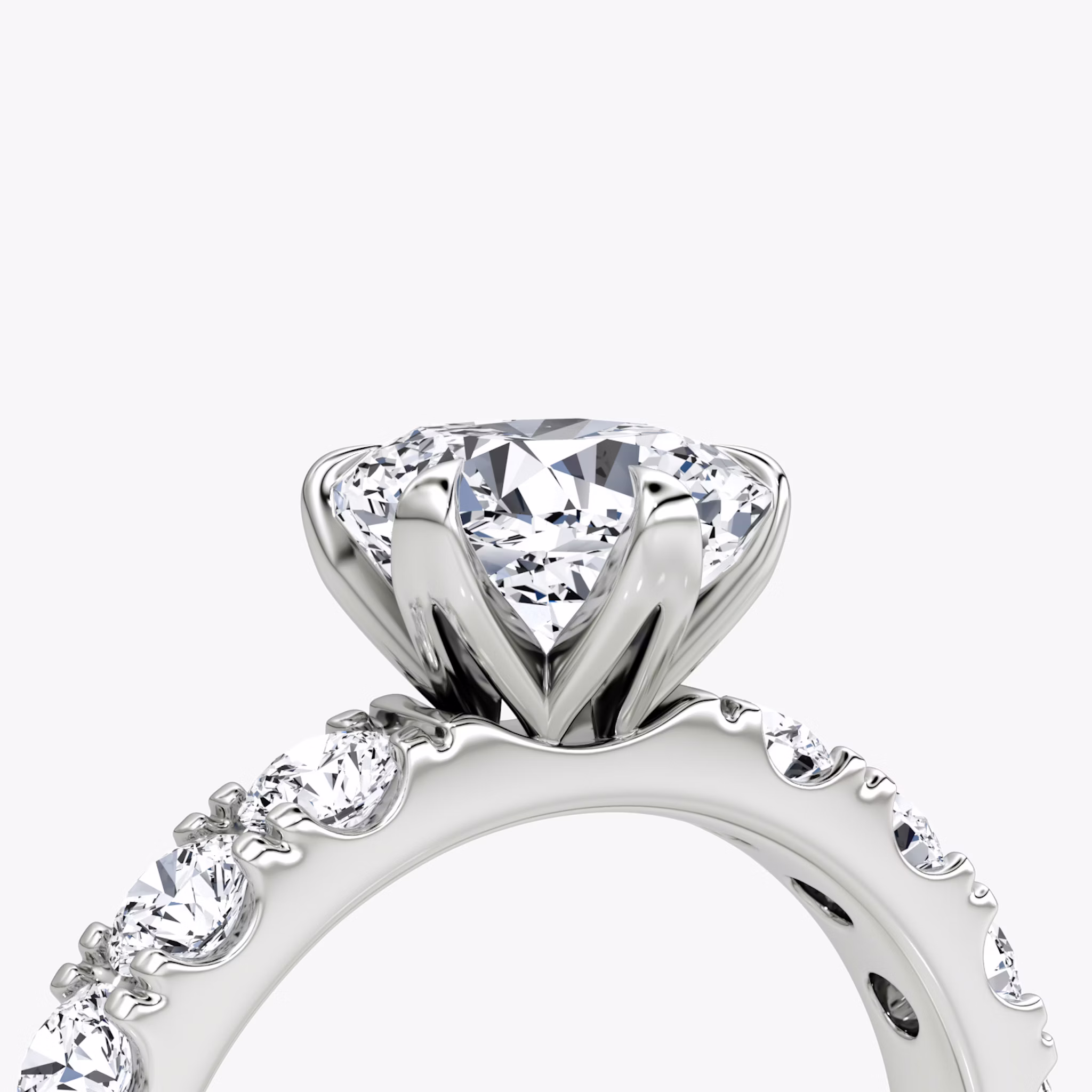 The Amour Eternity | Cushion | 18k | White Gold | bandAccent: Plain | diamondOrientation: vertical | caratWeight: other