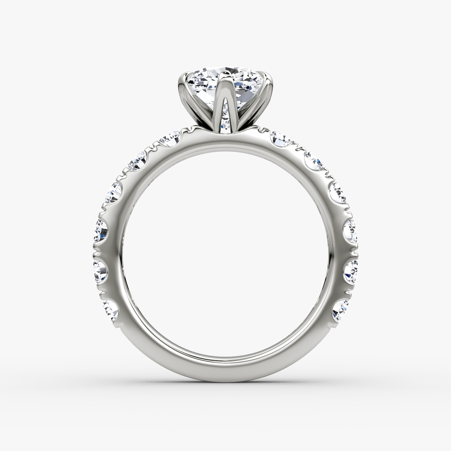 The Amour Eternity | Cushion | 18k | White Gold | bandAccent: Plain | diamondOrientation: vertical | caratWeight: other