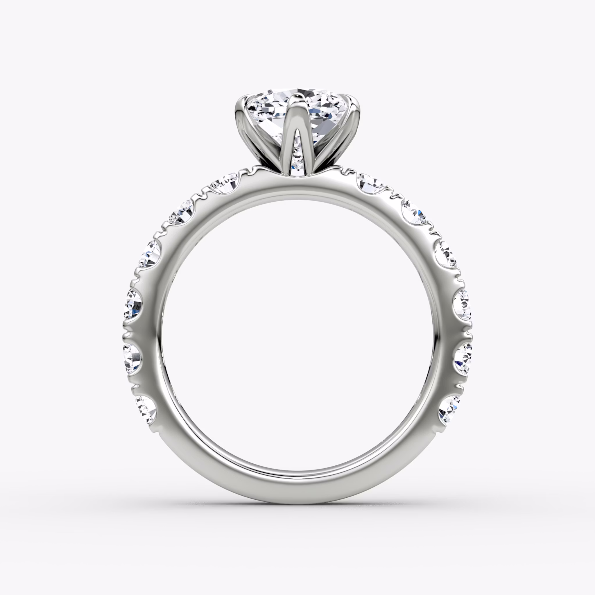 The Amour Eternity | Cushion | 18k | White Gold | bandAccent: Plain | diamondOrientation: vertical | caratWeight: other