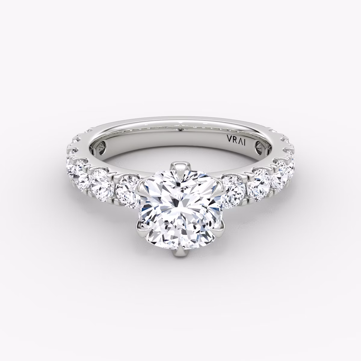 Amour Eternity | Cushion | 18k | Weißgold | bandAccent: Ohne Pavé-Besatz | diamondOrientation: vertical | caratWeight: other