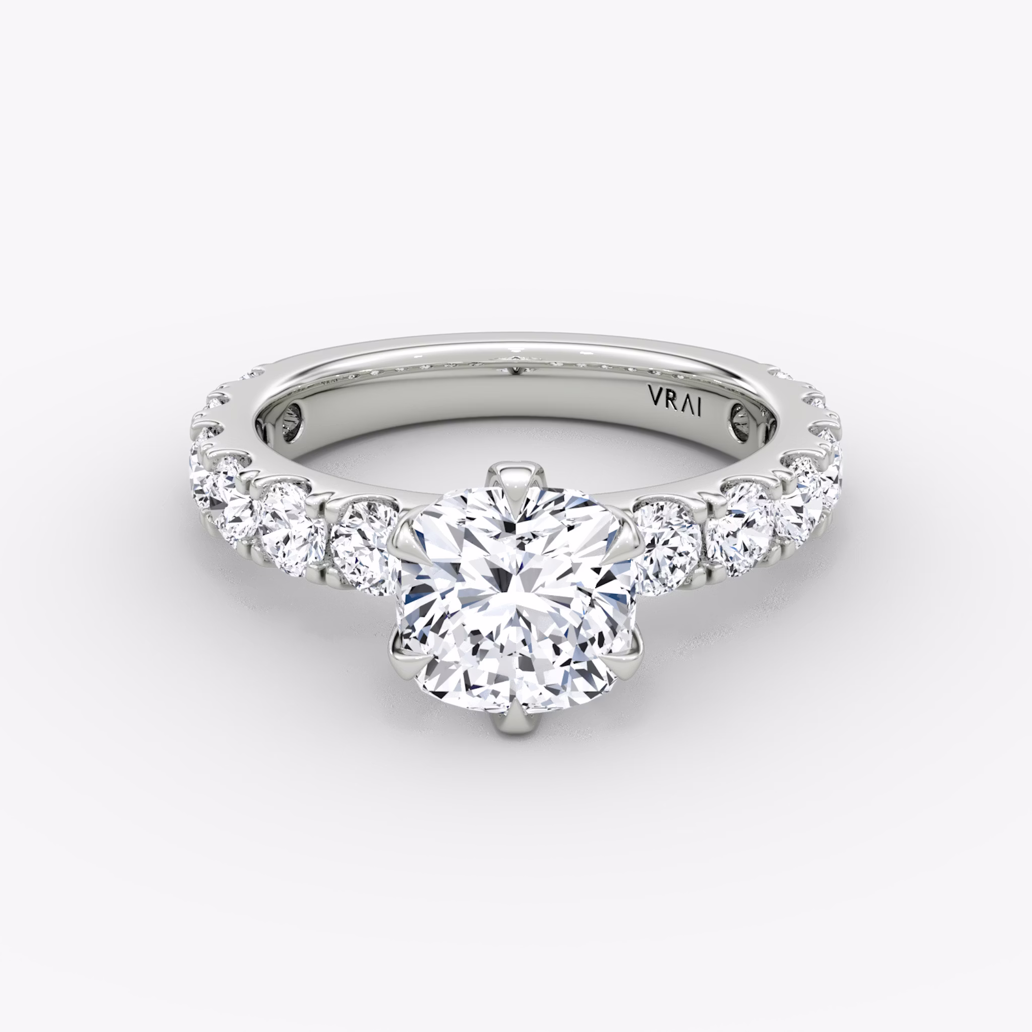 The Amour Eternity | Cushion | 18k | White Gold | bandAccent: Plain | diamondOrientation: vertical | caratWeight: other