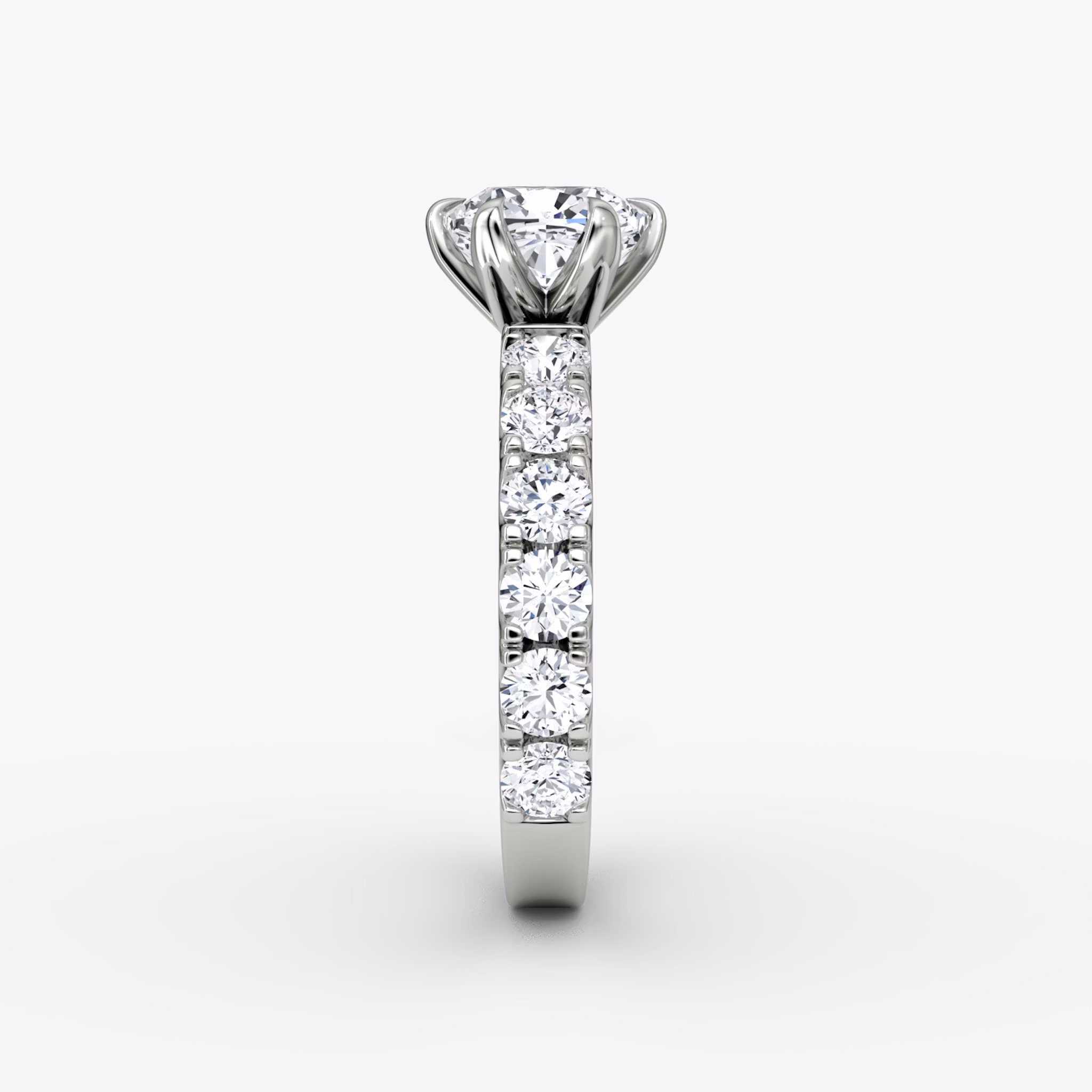 The Amour Eternity | Cushion | Platinum | bandAccent: Plain | diamondOrientation: vertical | caratWeight: other