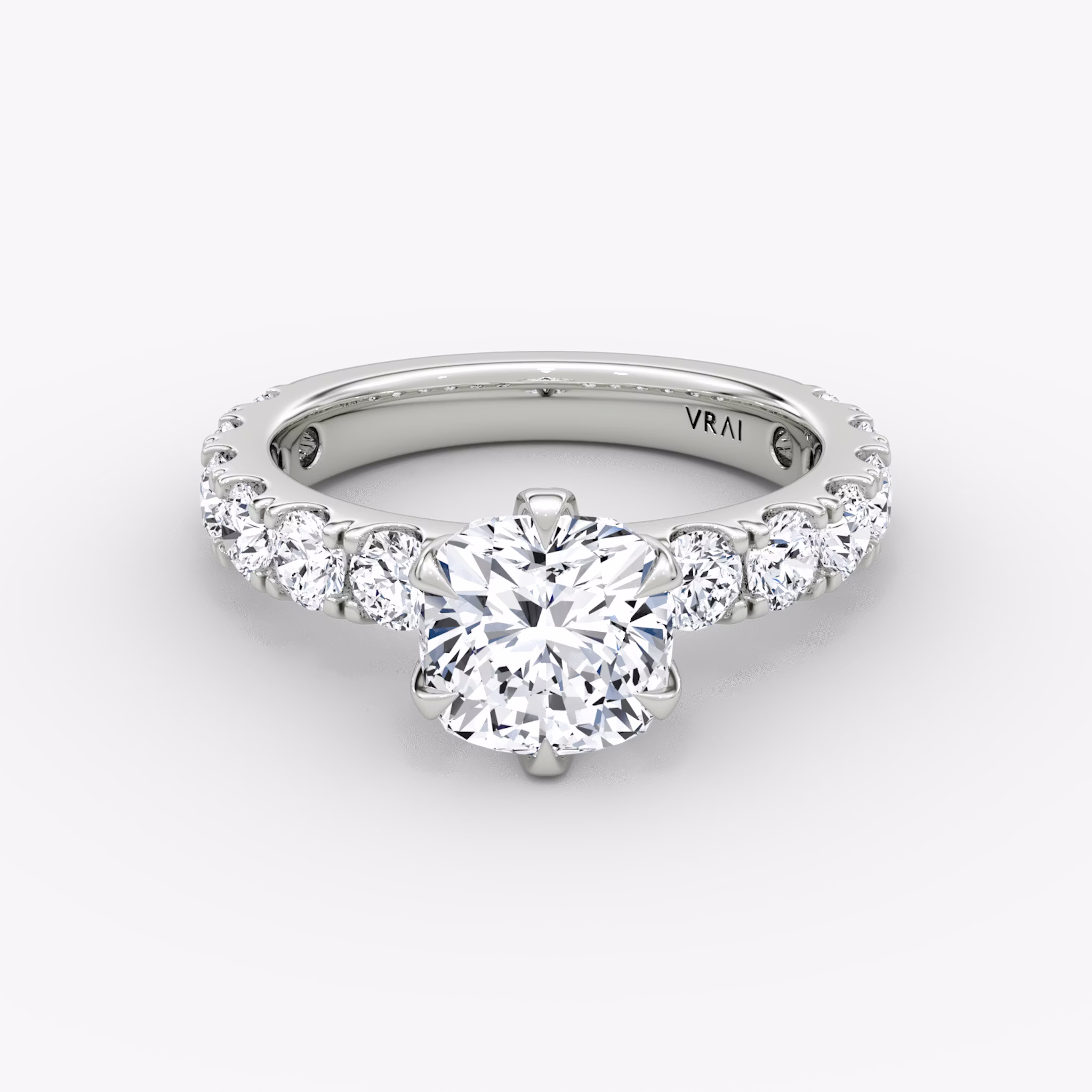 The Amour Eternity | Cushion | Platinum | bandAccent: Plain | diamondOrientation: vertical | caratWeight: other