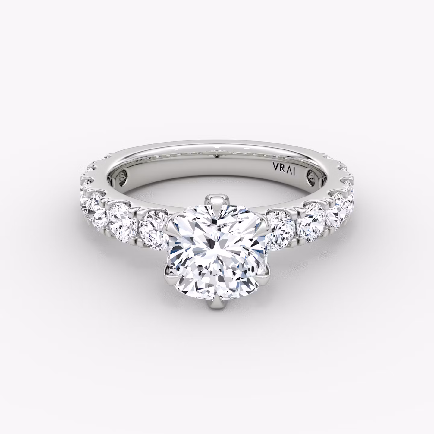 The Amour Eternity | Cushion | Platinum | bandAccent: Plain | diamondOrientation: vertical | caratWeight: other
