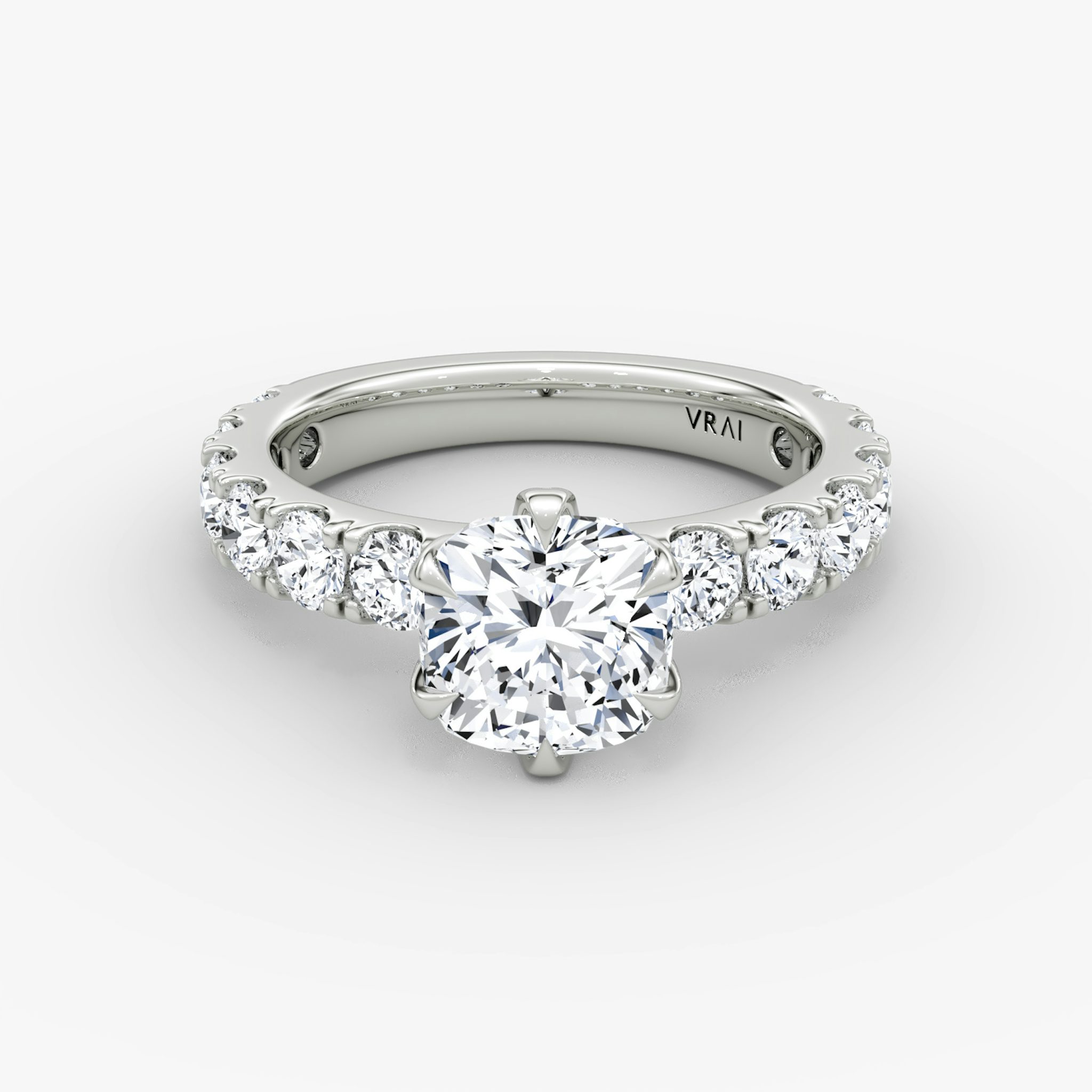 The Amour Eternity | Cushion | Platinum | bandAccent: Plain | diamondOrientation: vertical | caratWeight: other