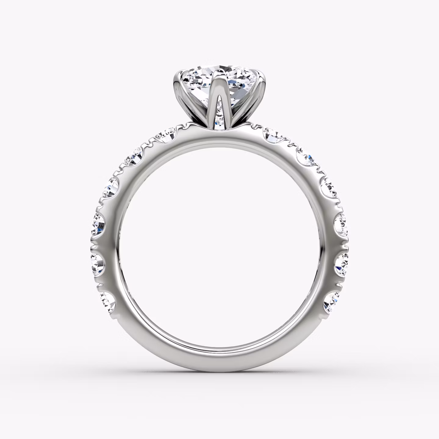 The Amour Eternity | Cushion | Platinum | bandAccent: Plain | diamondOrientation: vertical | caratWeight: other