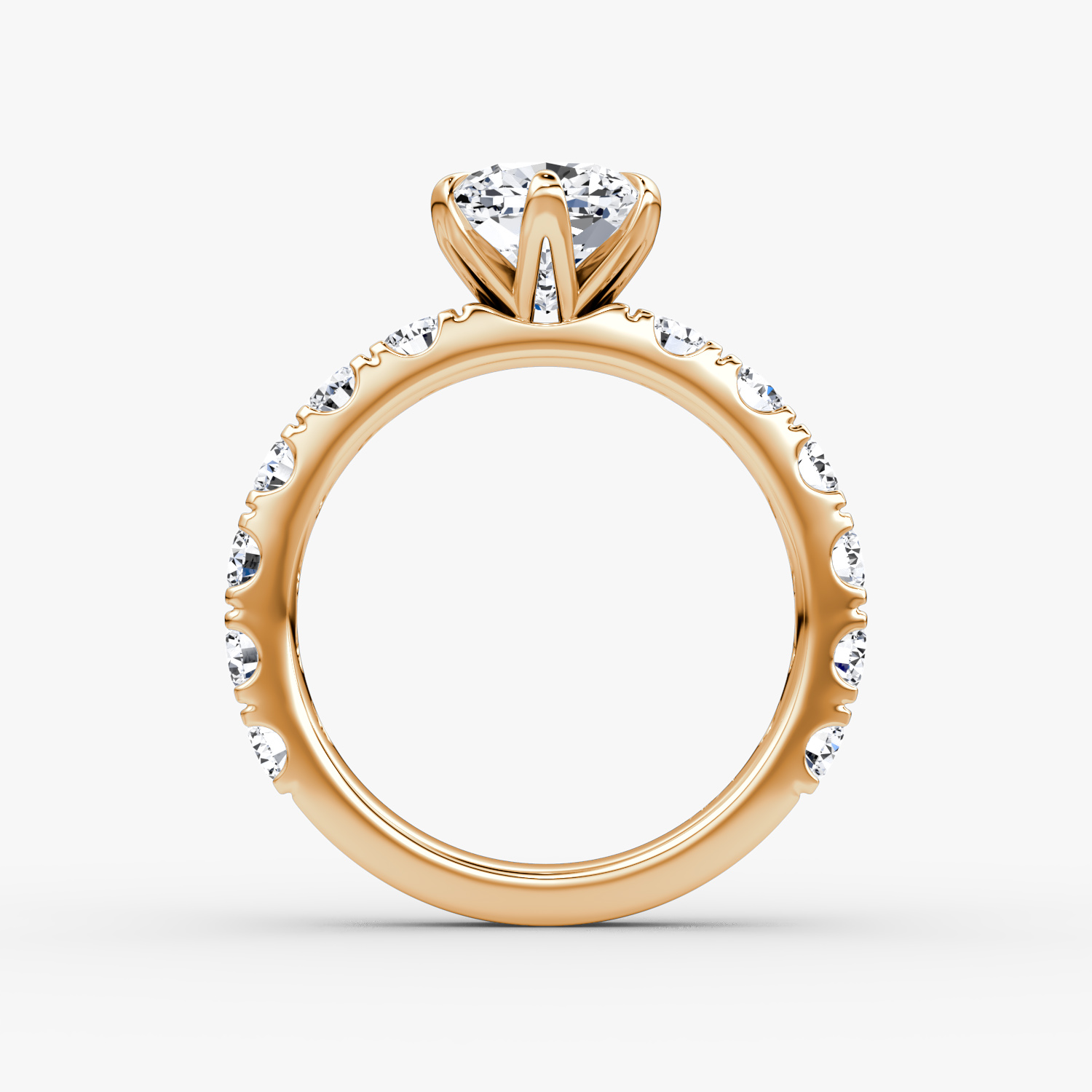 The Amour Eternity | Cushion | 14k | Rose Gold | bandAccent: Plain | diamondOrientation: vertical | caratWeight: other