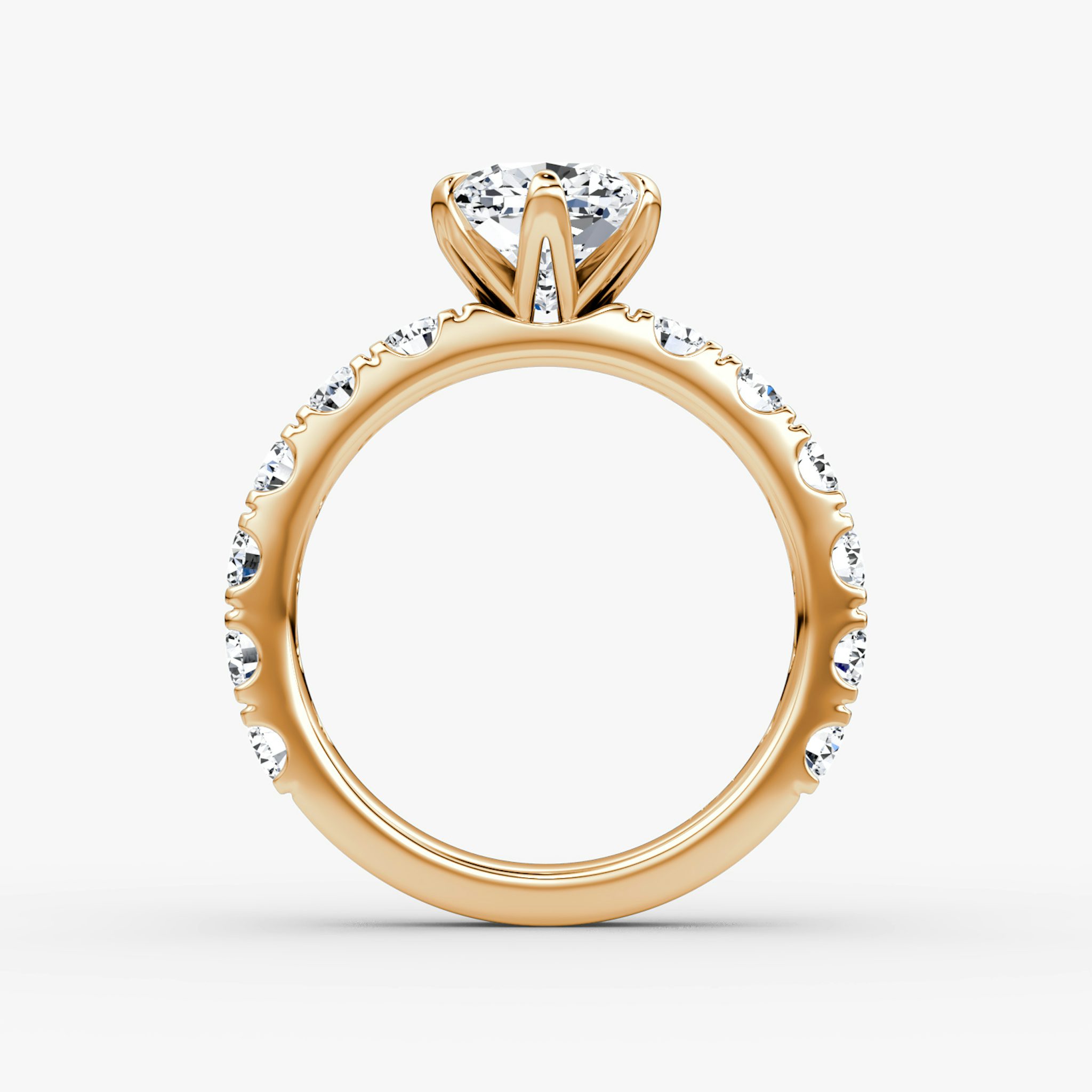 The Amour Eternity | Cushion | 14k | Rose Gold | bandAccent: Plain | diamondOrientation: vertical | caratWeight: other