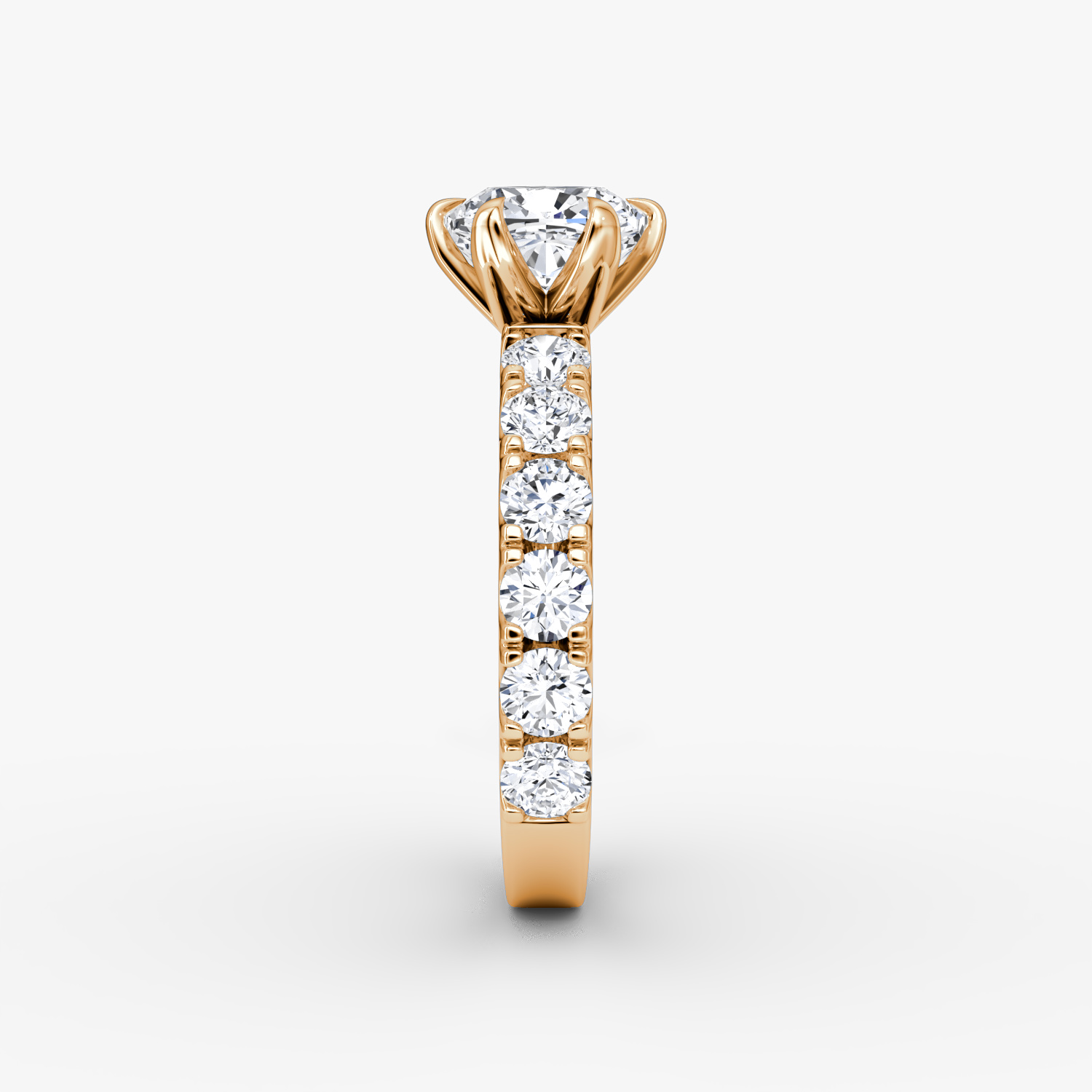 The Amour Eternity | Cushion | 14k | Rose Gold | bandAccent: Plain | diamondOrientation: vertical | caratWeight: other