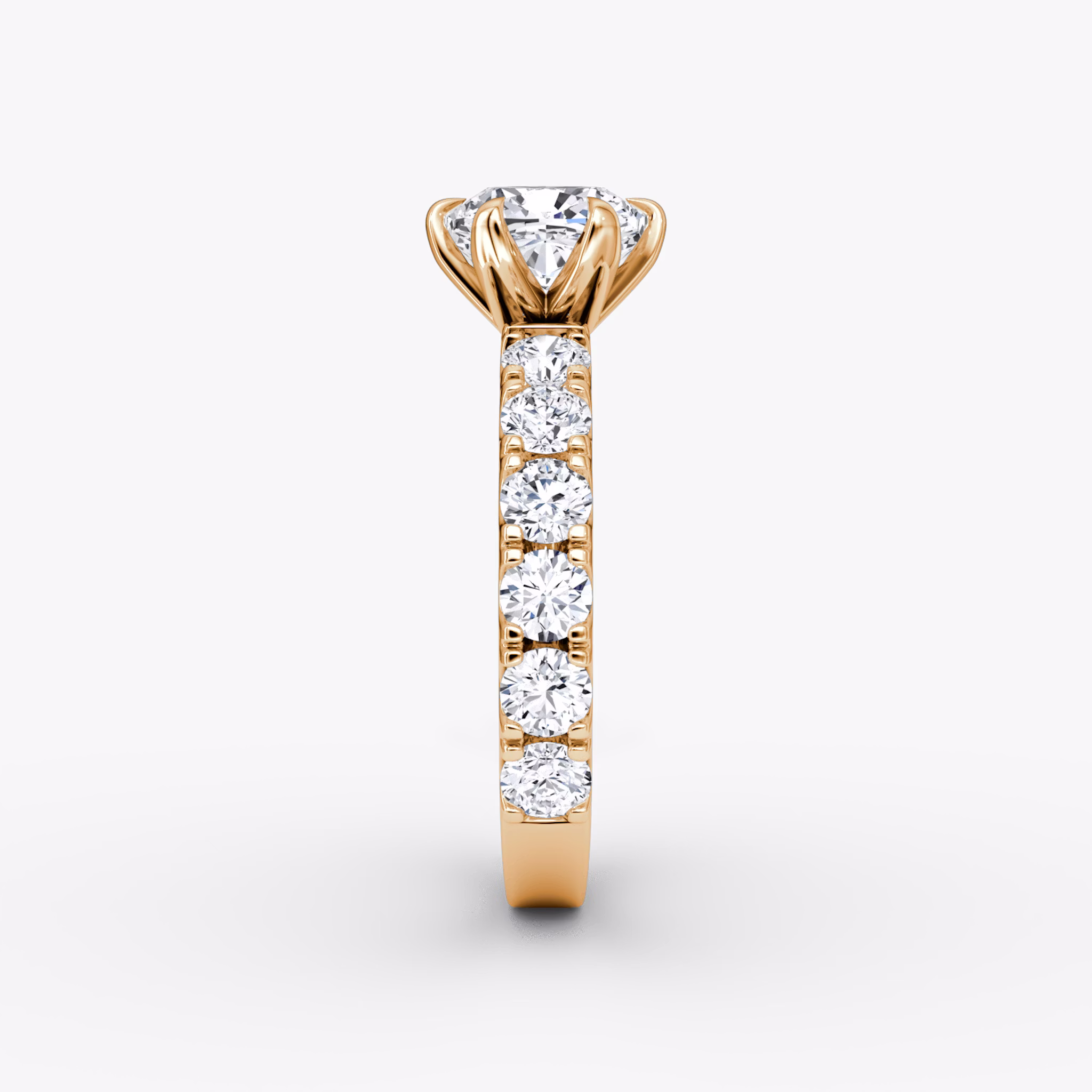 The Amour Eternity | Cushion | 14k | Rose Gold | bandAccent: Plain | diamondOrientation: vertical | caratWeight: other