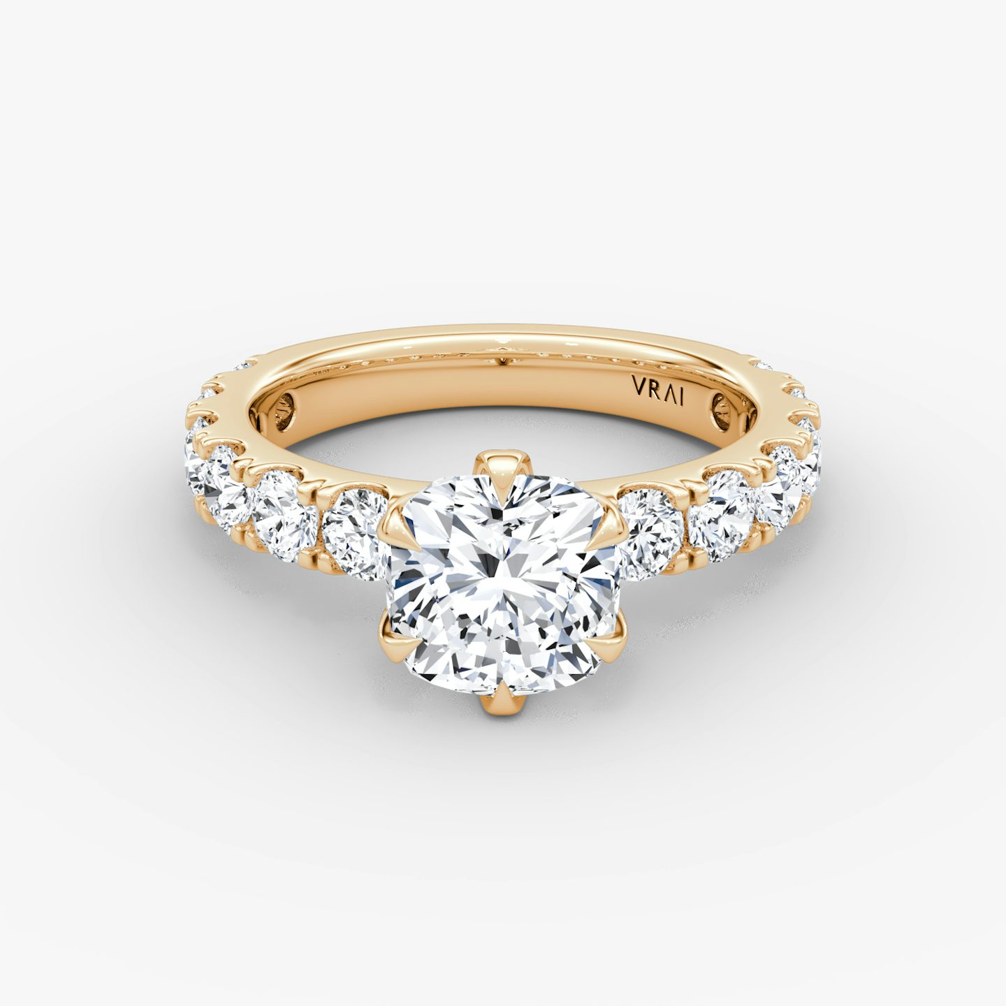 The Amour Eternity | Cushion | 14k | Rose Gold | bandAccent: Plain | diamondOrientation: vertical | caratWeight: other