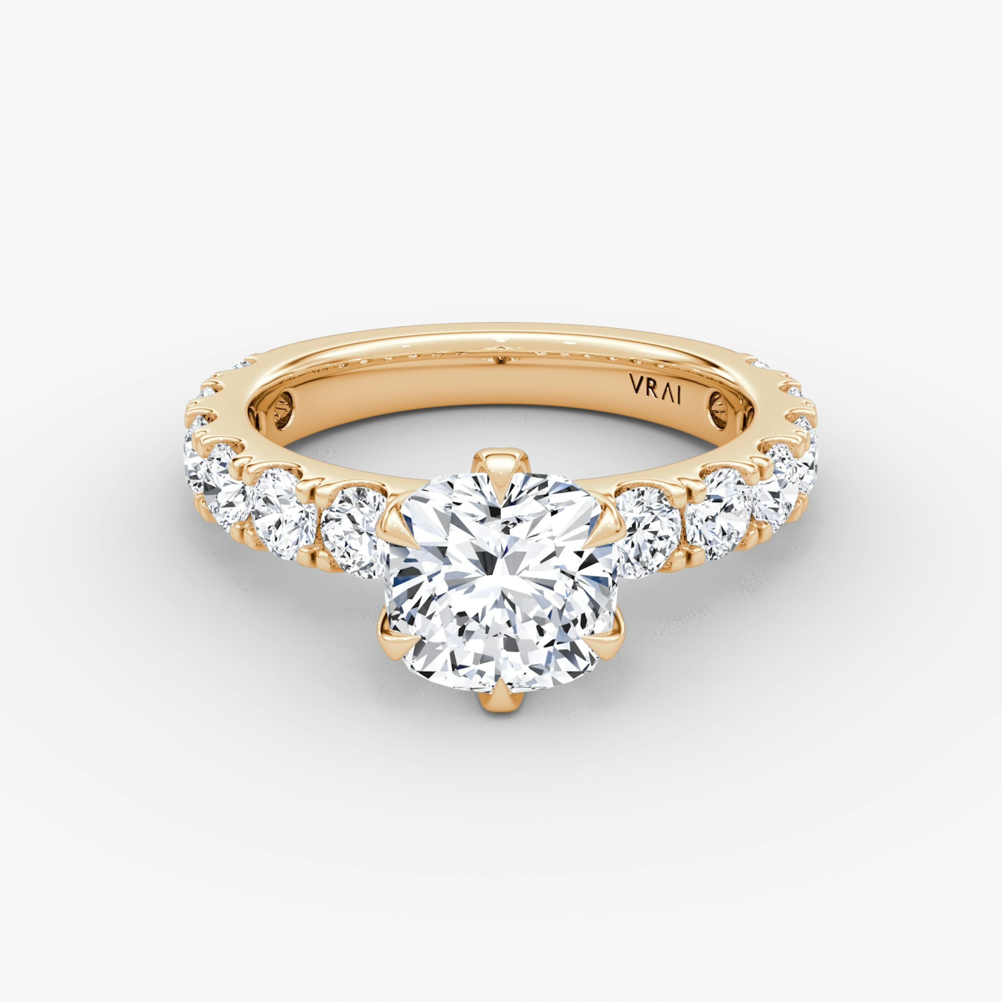 The Amour Eternity | Cushion | 14k | Rose Gold | bandAccent: Plain | diamondOrientation: vertical | caratWeight: other