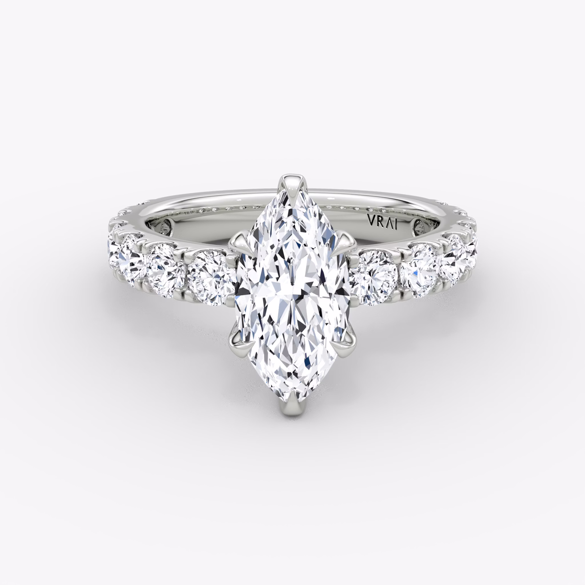 The Amour Eternity | Marquise | 18k | White Gold | bandAccent: Plain | diamondOrientation: vertical | caratWeight: other