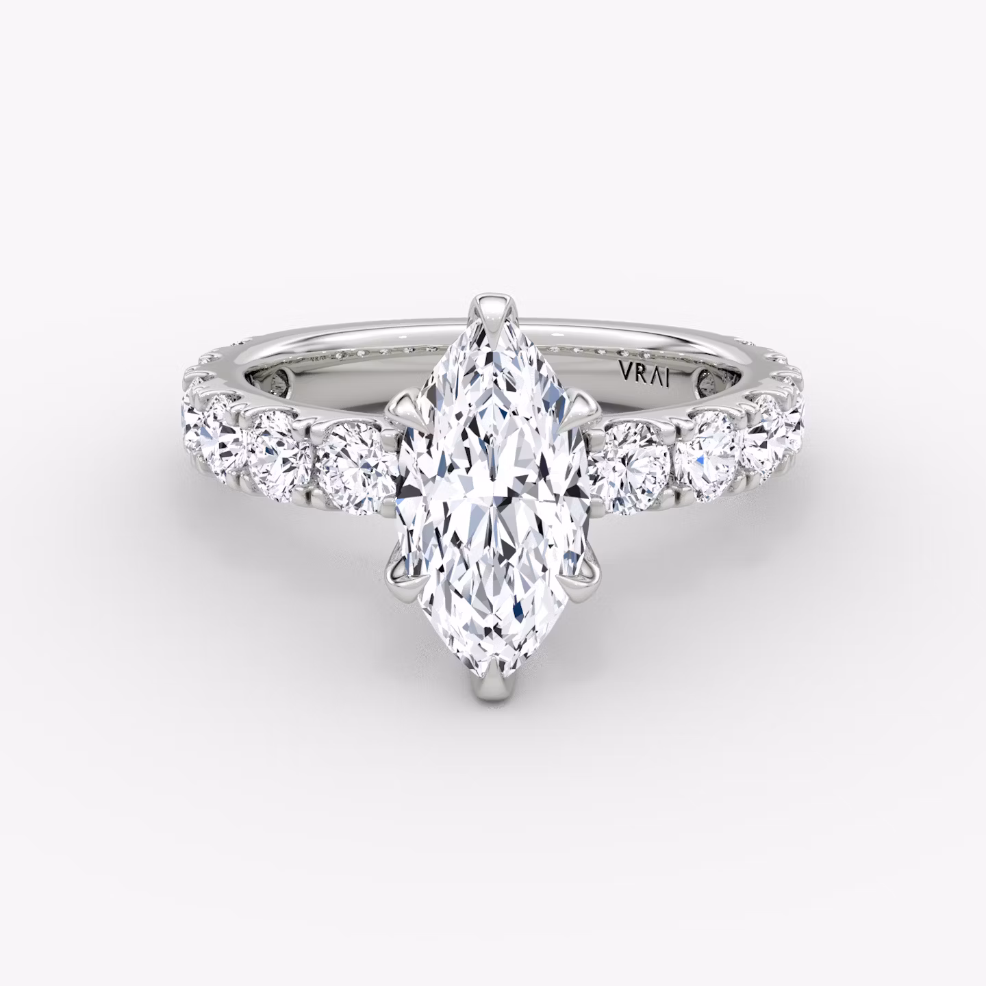 The Amour Eternity | Marquise | 18k | White Gold | bandAccent: Plain | diamondOrientation: vertical | caratWeight: other