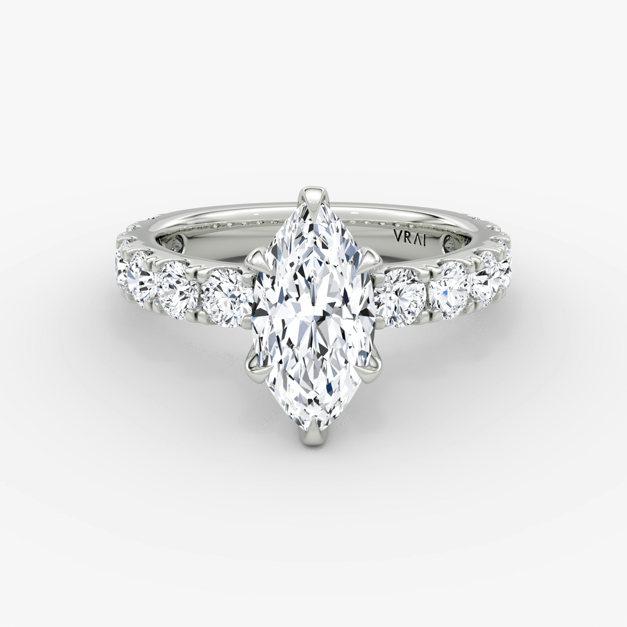 The Amour Eternity | Marquise | 18k | White Gold | bandAccent: Plain | diamondOrientation: vertical | caratWeight: other