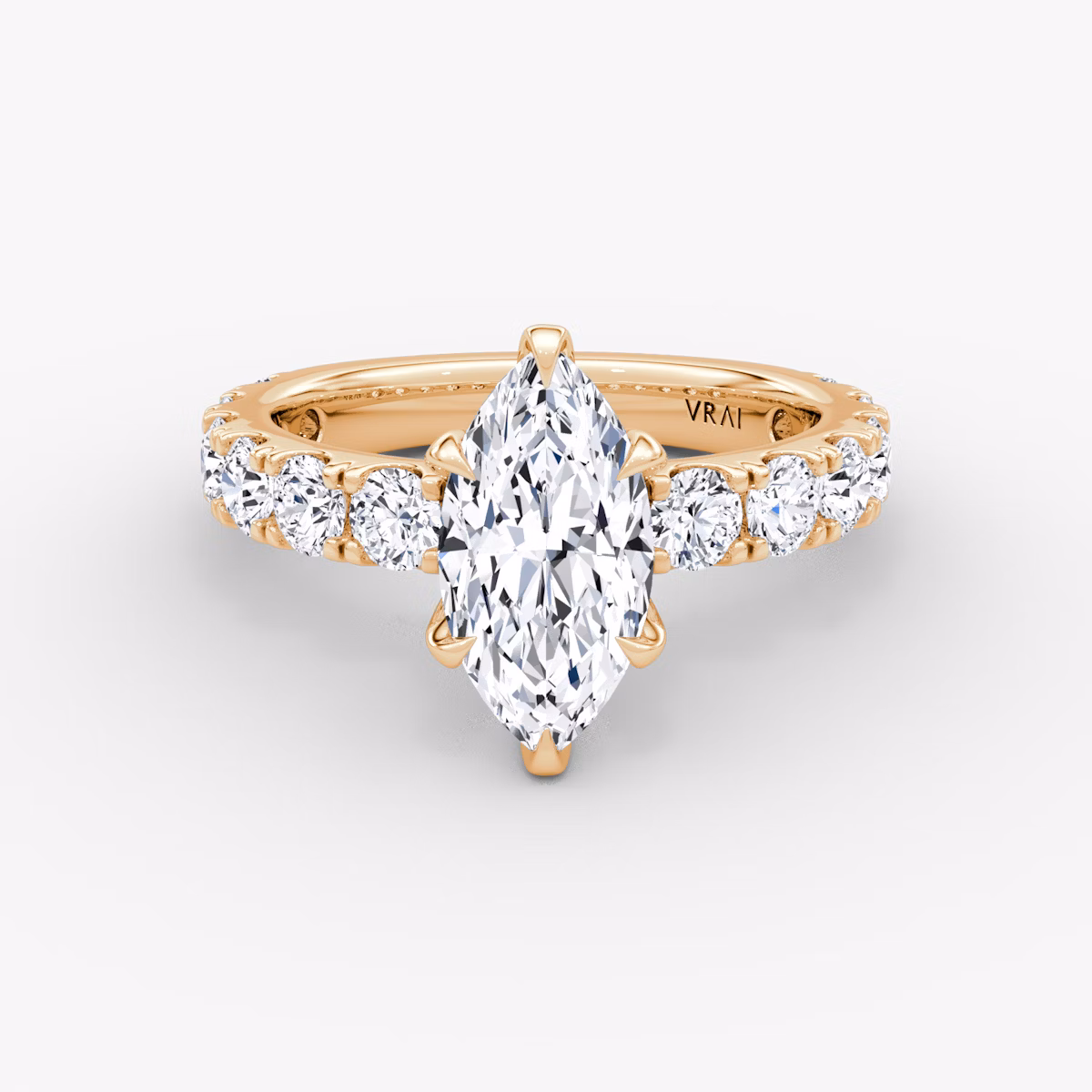 The Amour Eternity | Marquise | 14k | Rose Gold | bandAccent: Plain | diamondOrientation: vertical | caratWeight: other
