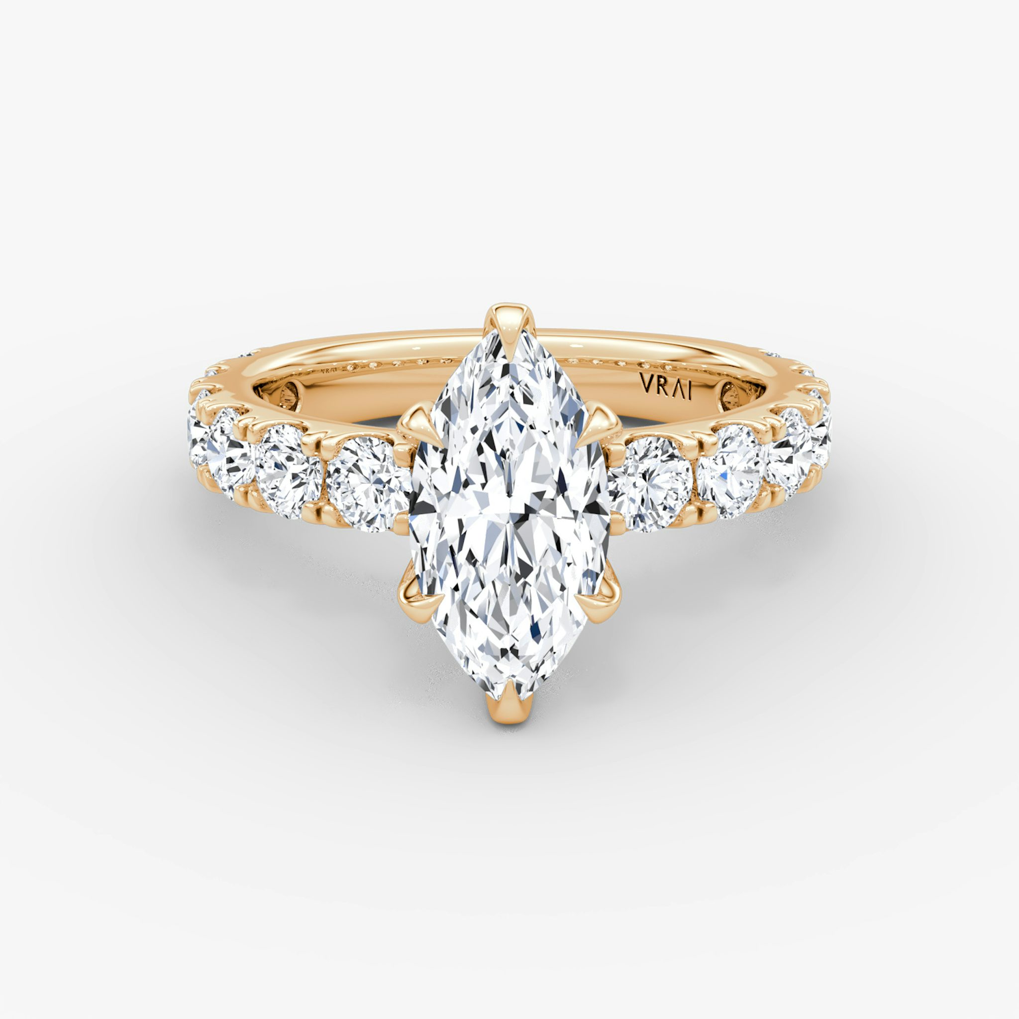 The Amour Eternity | Marquise | 14k | Rose Gold | bandAccent: Plain | diamondOrientation: vertical | caratWeight: other