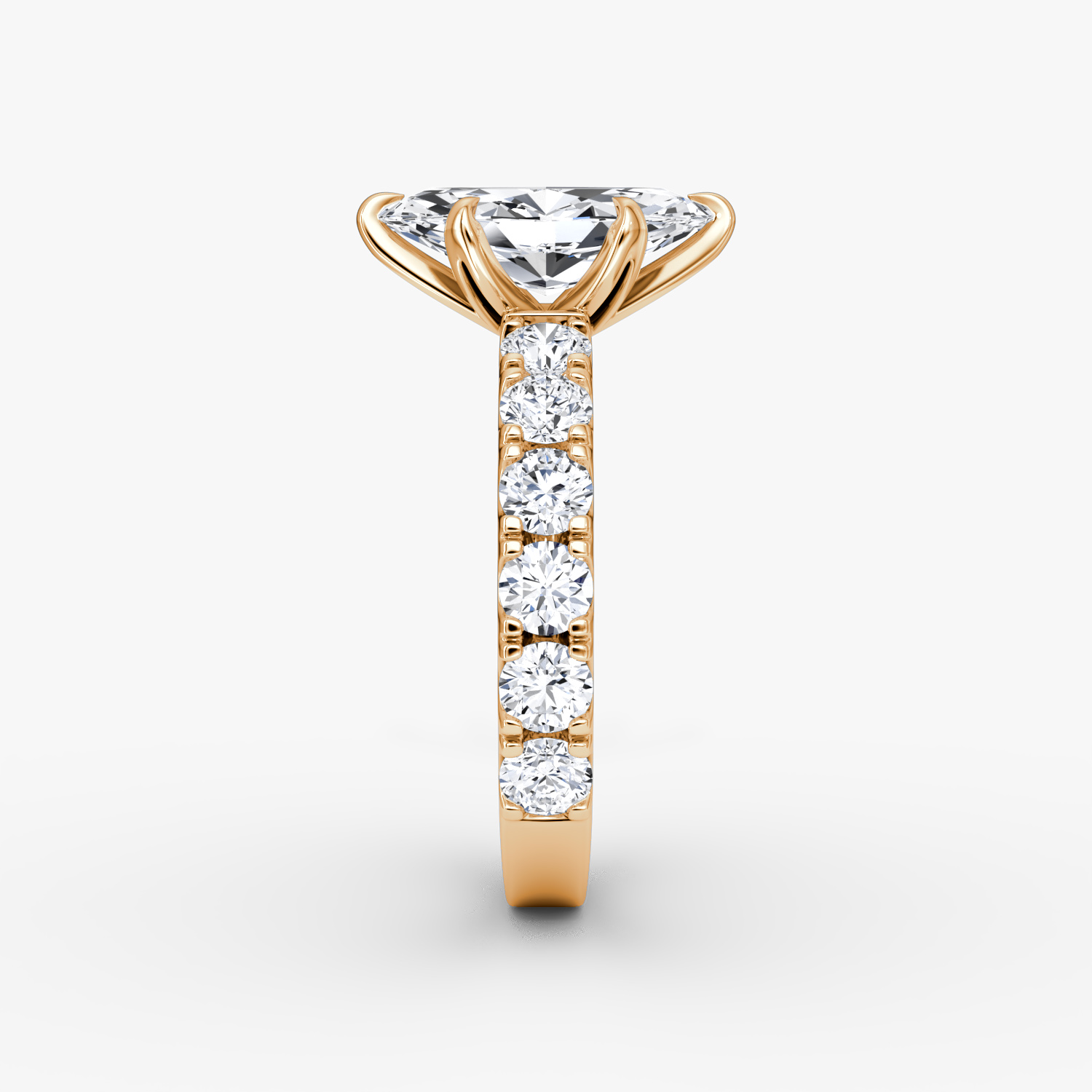 The Amour Eternity | Marquise | 14k | Rose Gold | bandAccent: Plain | diamondOrientation: vertical | caratWeight: other