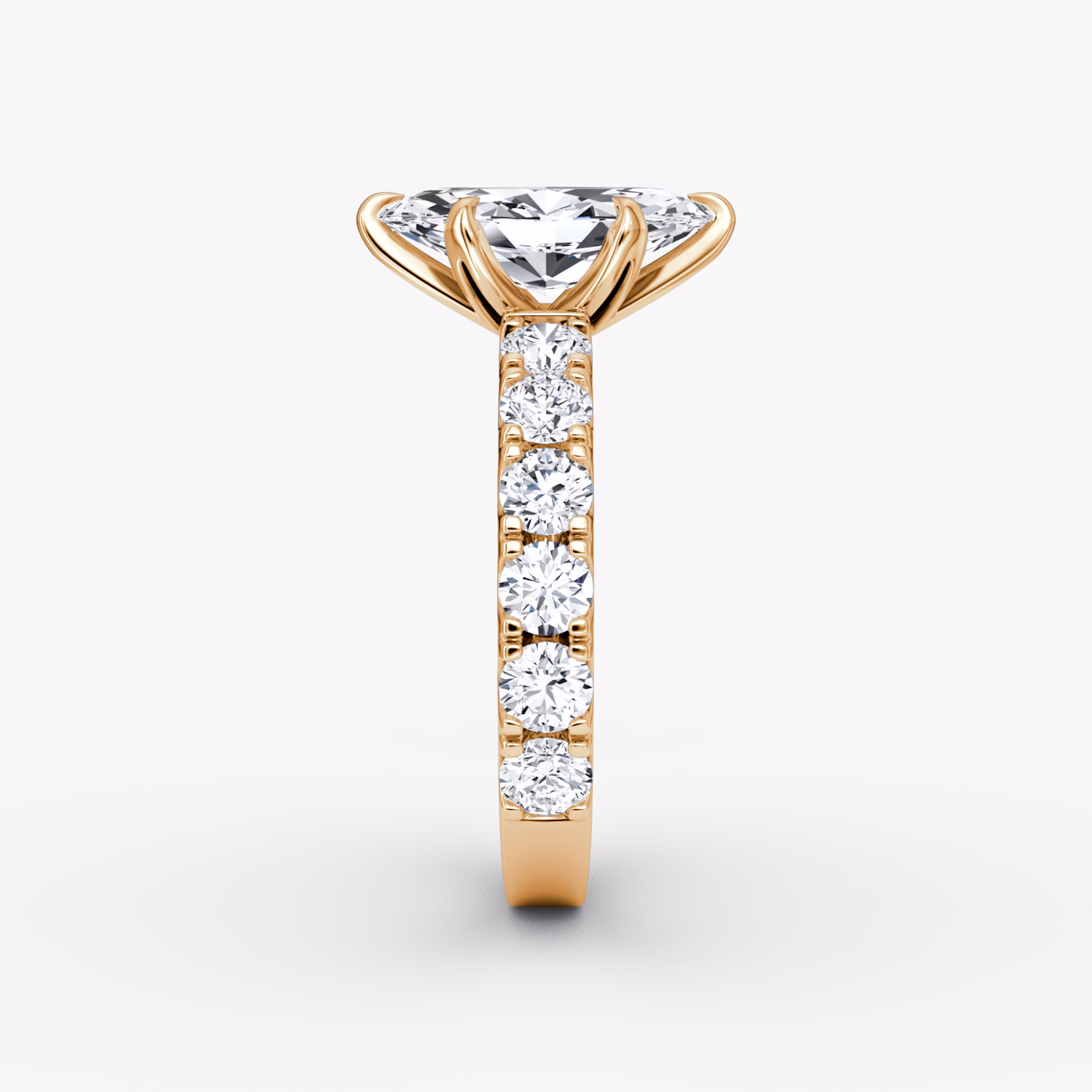 The Amour Eternity | Marquise | 14k | Rose Gold | bandAccent: Plain | diamondOrientation: vertical | caratWeight: other