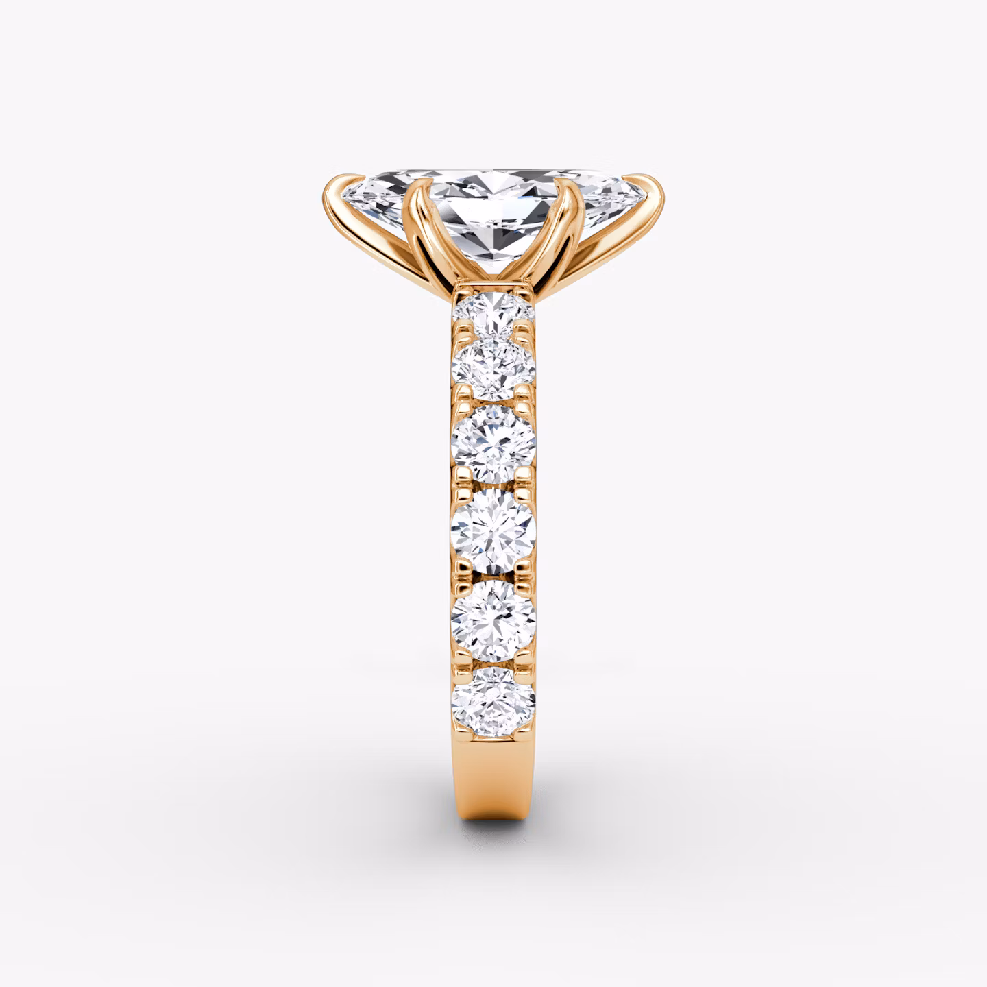 The Amour Eternity | Marquise | 14k | Rose Gold | bandAccent: Plain | diamondOrientation: vertical | caratWeight: other
