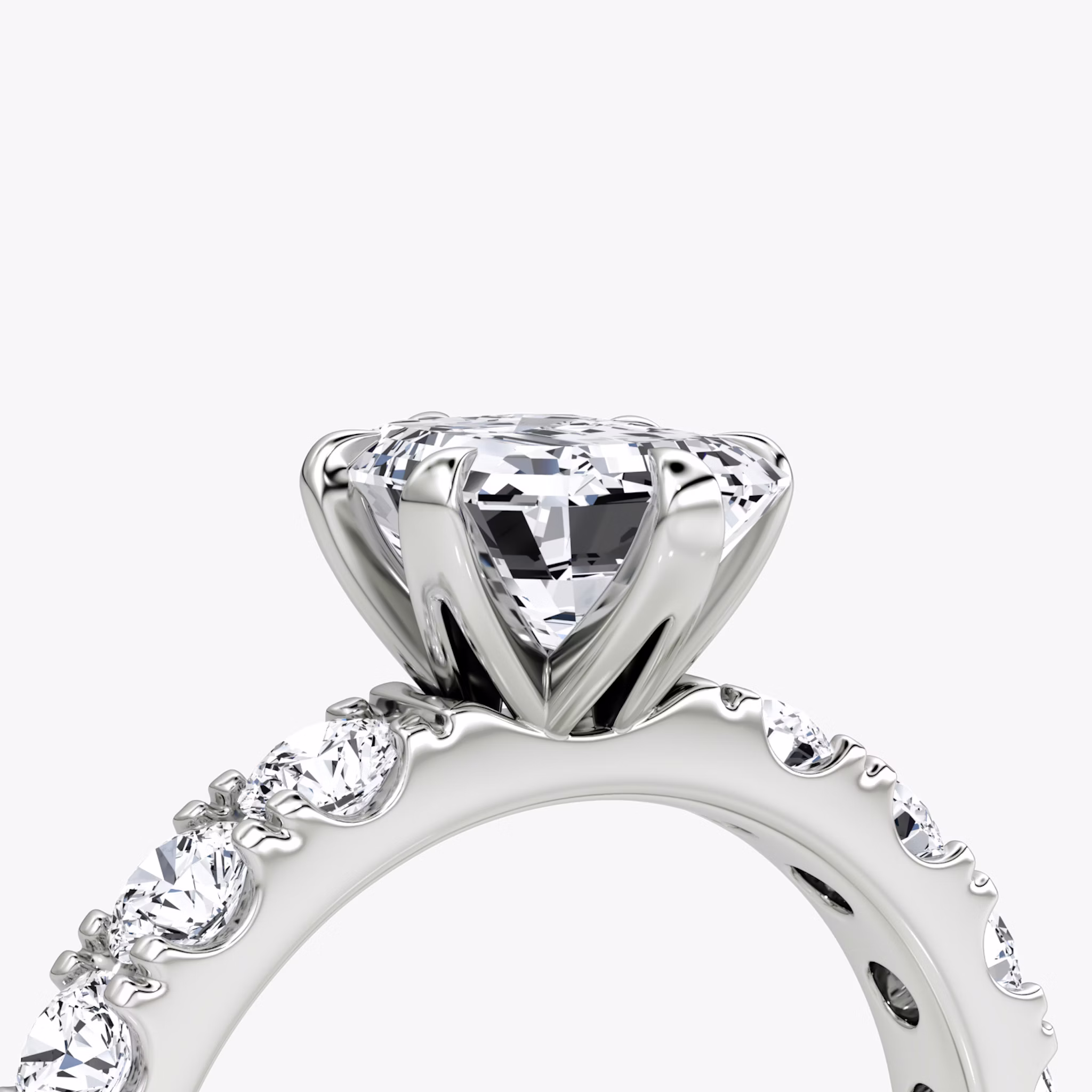 The Amour Eternity | Emerald | 18k | White Gold | bandAccent: Plain | diamondOrientation: vertical | caratWeight: other