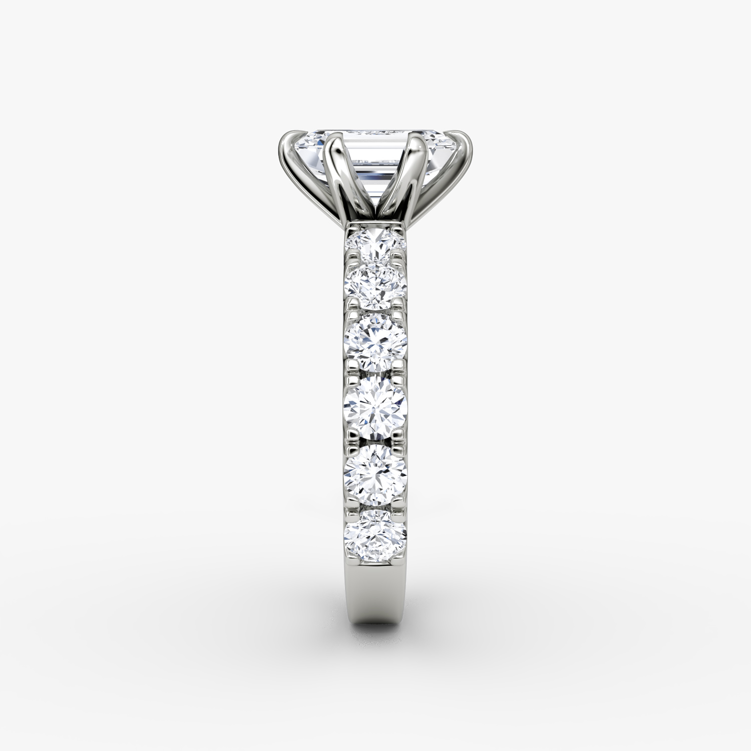 The Amour Eternity | Emerald | 18k | White Gold | bandAccent: Plain | diamondOrientation: vertical | caratWeight: other