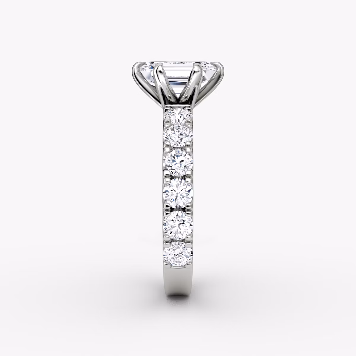 The Amour Eternity | Emerald | Platinum | bandAccent: Plain | diamondOrientation: vertical | caratWeight: other