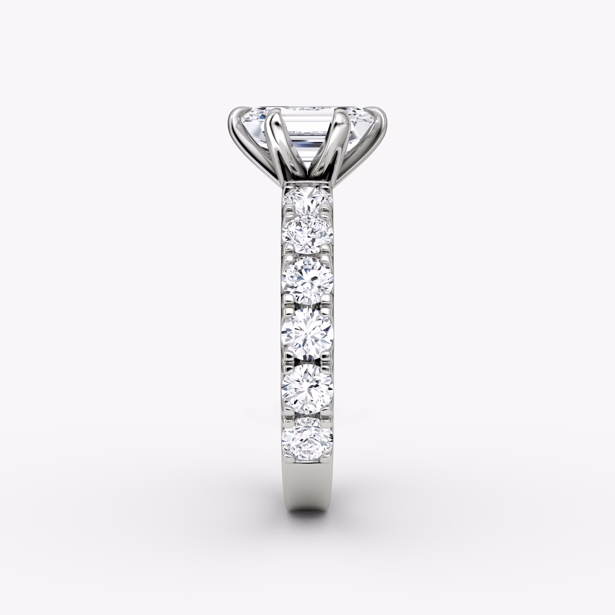 The Amour Eternity | Emerald | Platinum | bandAccent: Plain | diamondOrientation: vertical | caratWeight: other