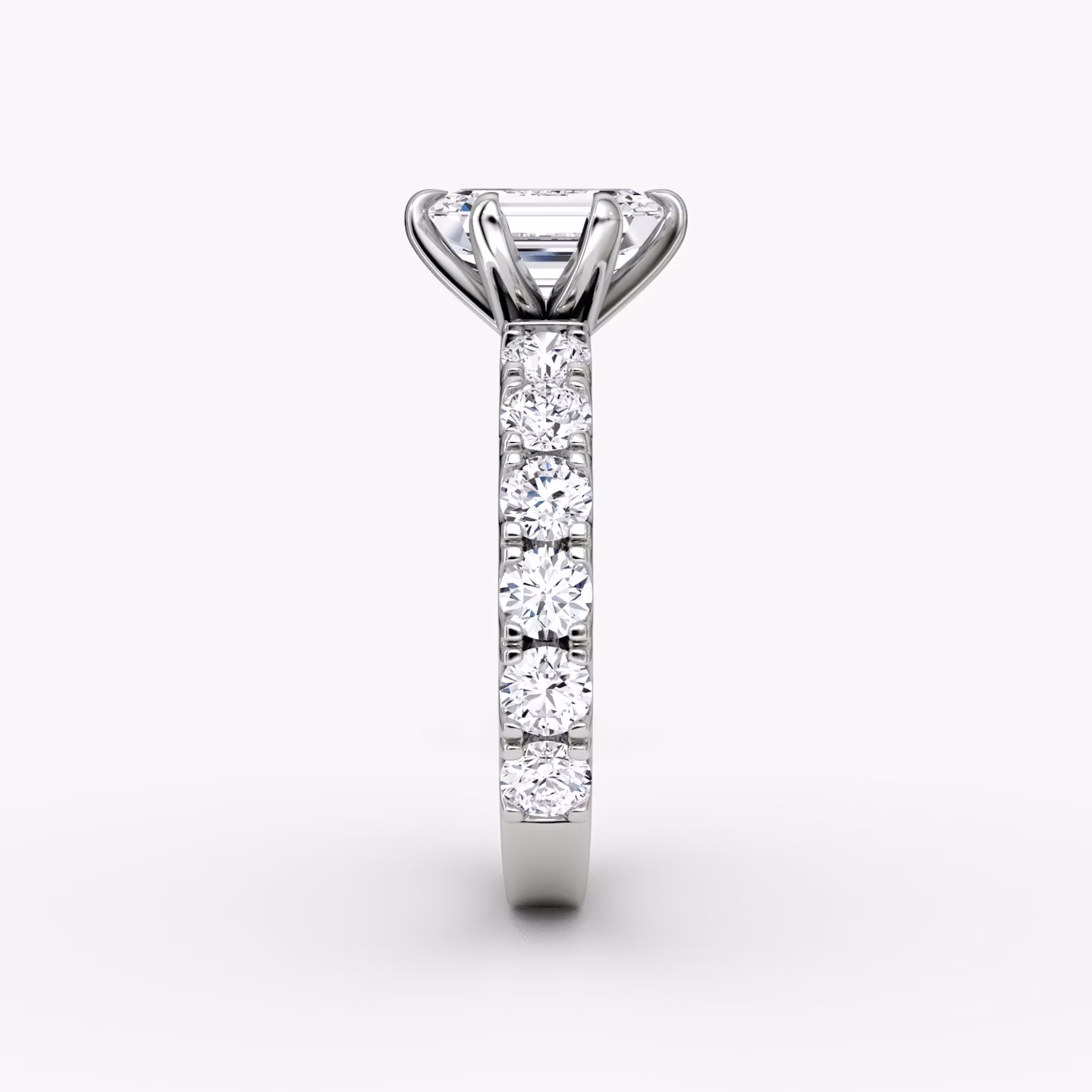 The Amour Eternity | Emerald | Platinum | bandAccent: Plain | diamondOrientation: vertical | caratWeight: other