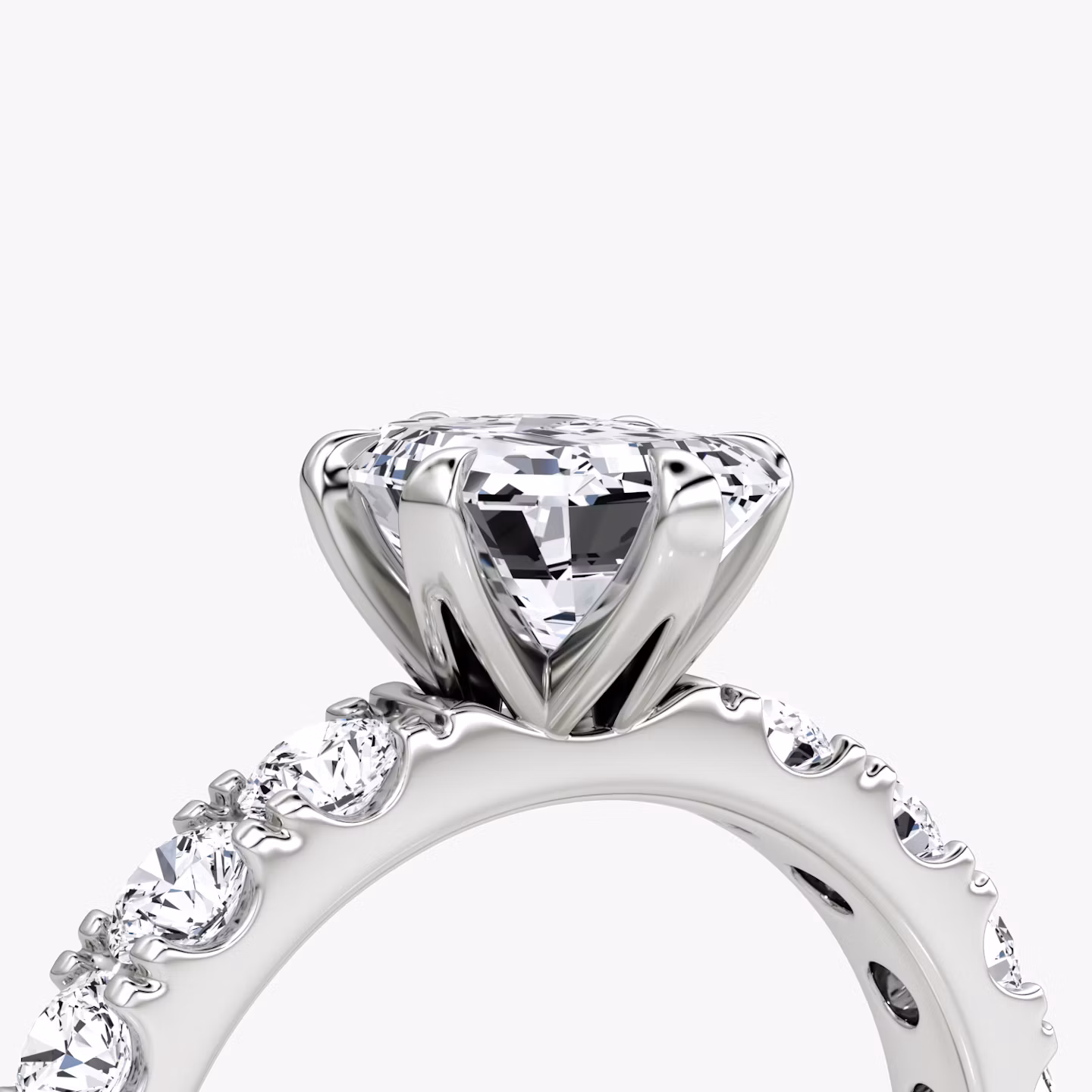 The Amour Eternity | Emerald | Platinum | bandAccent: Plain | diamondOrientation: vertical | caratWeight: other