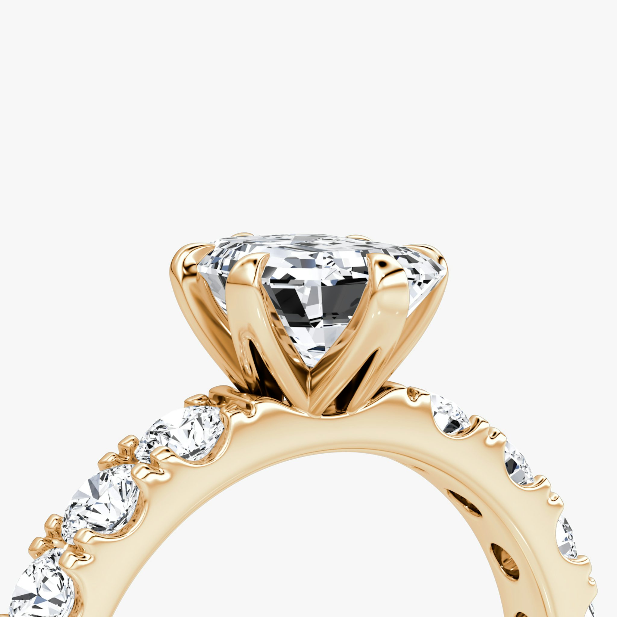 The Amour Eternity | Emerald | 14k | Rose Gold | bandAccent: Plain | diamondOrientation: vertical | caratWeight: other