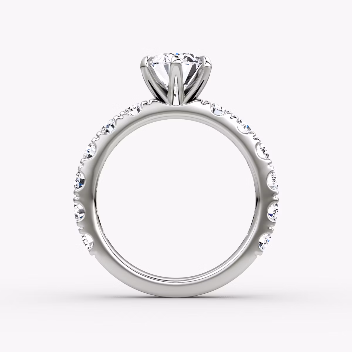 The Amour Eternity | Oval | 18k | White Gold | bandAccent: Plain | diamondOrientation: vertical | caratWeight: other