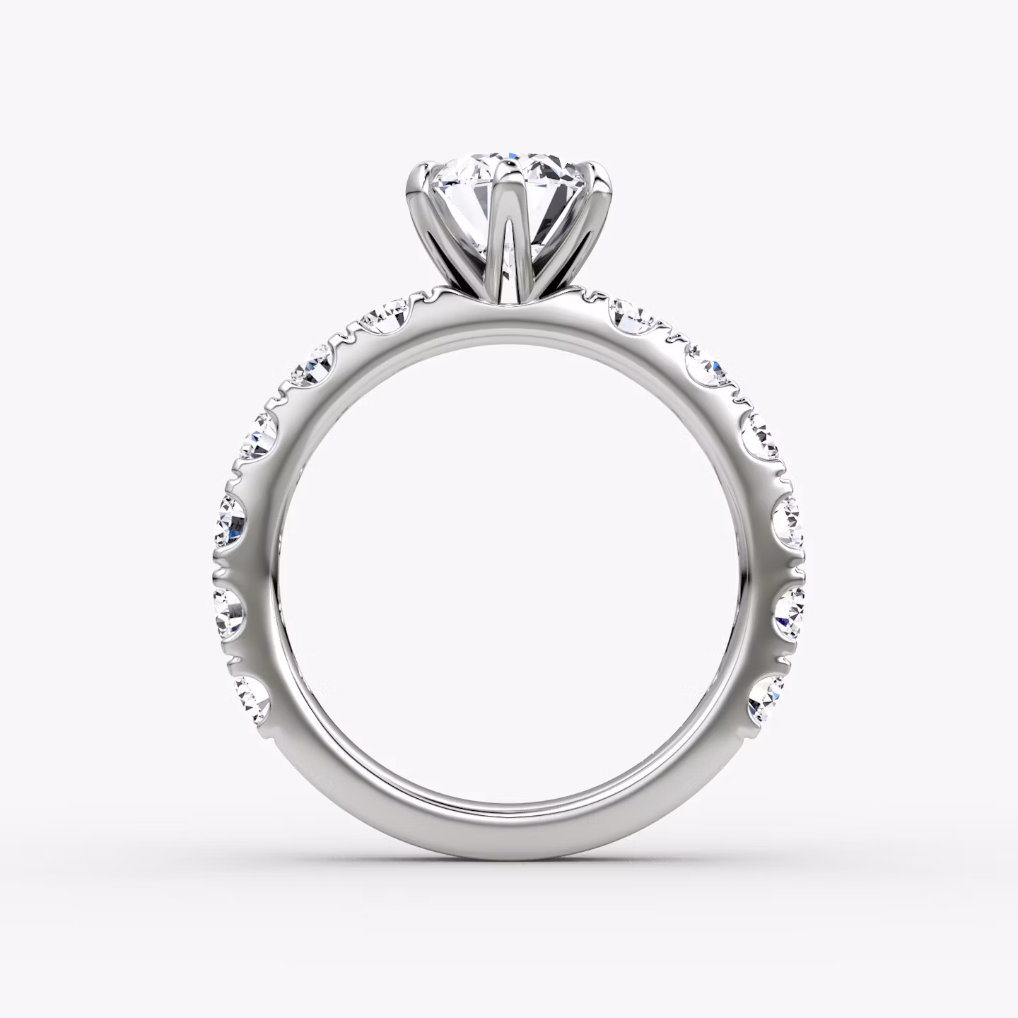 The Amour Eternity | Oval | 18k | White Gold | bandAccent: Plain | diamondOrientation: vertical | caratWeight: other