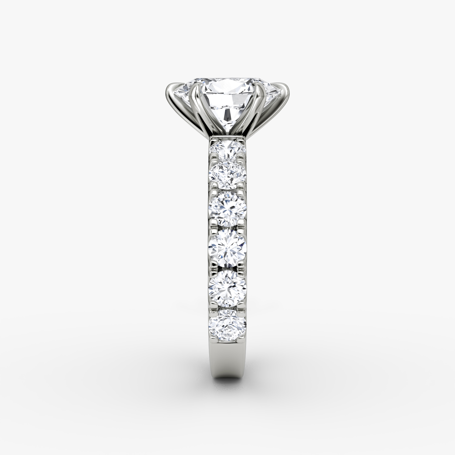 The Amour Eternity | Oval | 18k | White Gold | bandAccent: Plain | diamondOrientation: vertical | caratWeight: other
