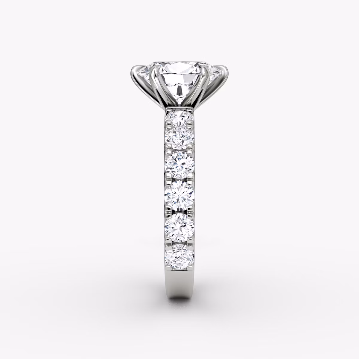 The Amour Eternity | Oval | 18k | White Gold | bandAccent: Plain | diamondOrientation: vertical | caratWeight: other