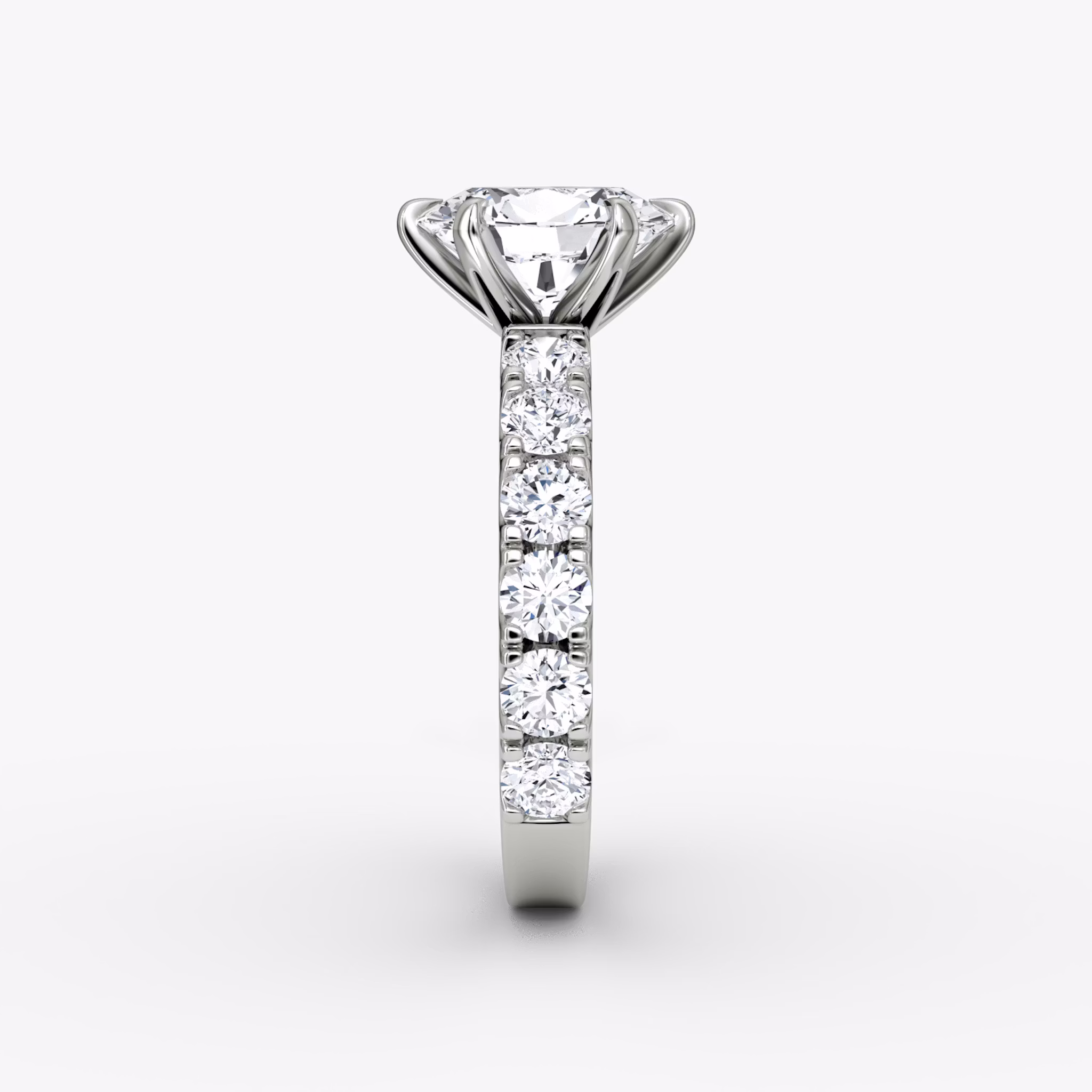 The Amour Eternity | Oval | 18k | White Gold | bandAccent: Plain | diamondOrientation: vertical | caratWeight: other
