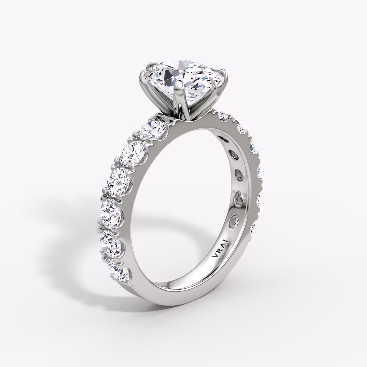 The Amour Eternity | Oval | 18k | White Gold | bandAccent: Plain | diamondOrientation: vertical | caratWeight: other
