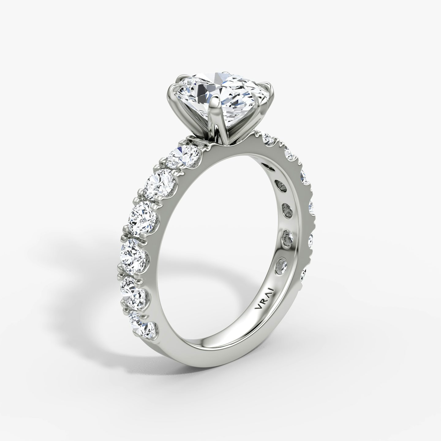 The Amour Eternity | Oval | 18k | White Gold | bandAccent: Plain | diamondOrientation: vertical | caratWeight: other